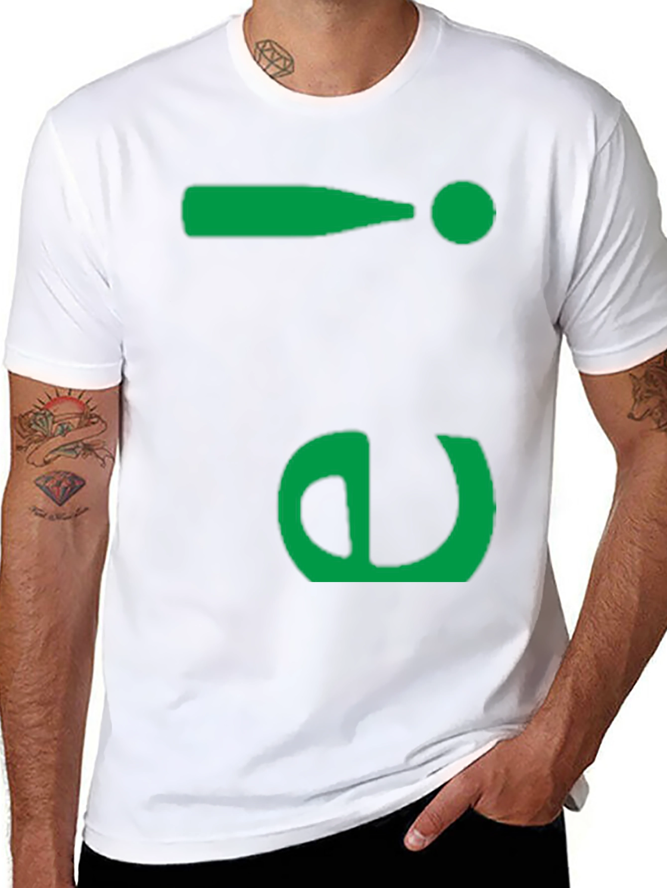 Fun Green Symbol Black T-Shirt