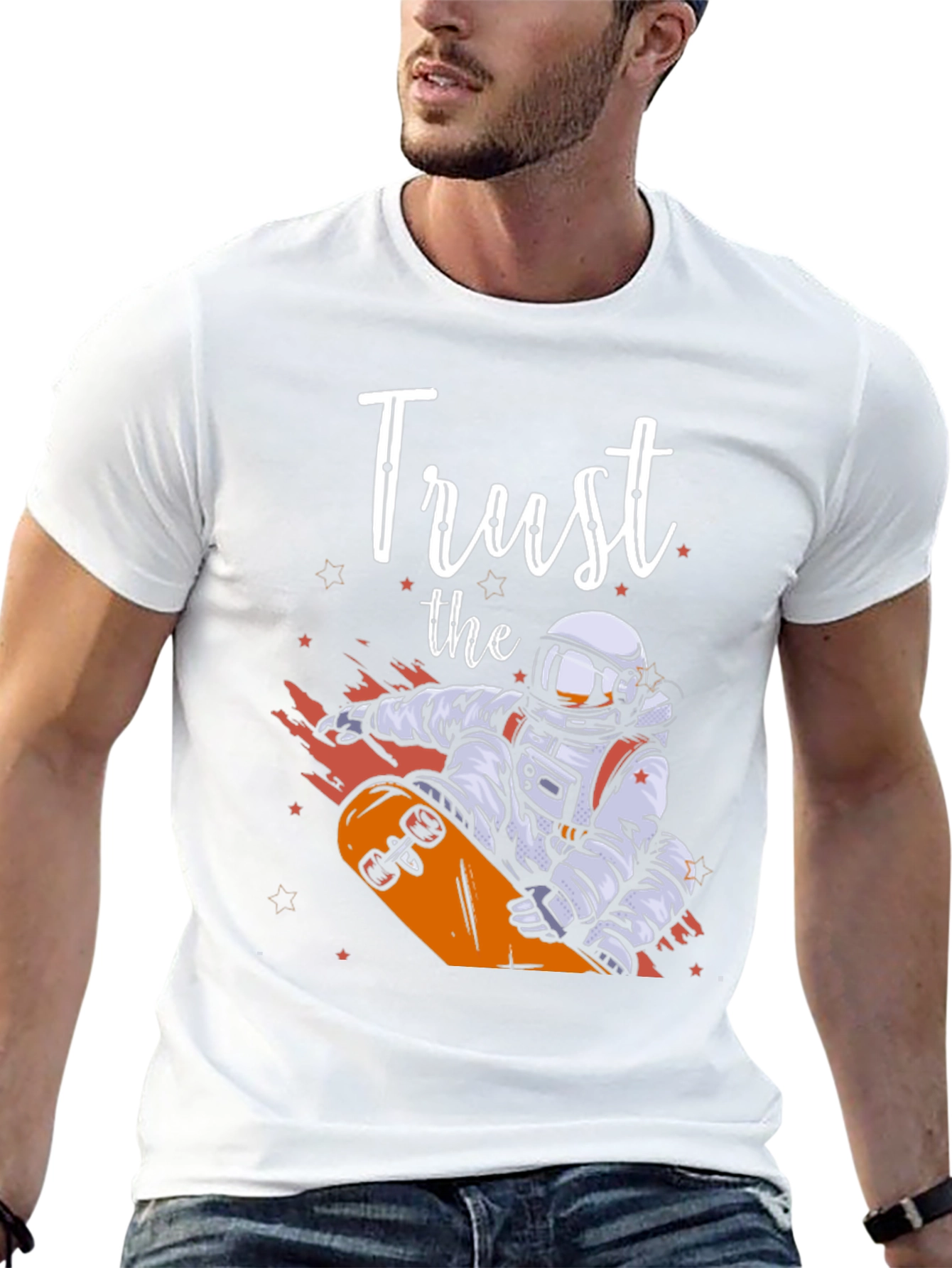 Trust The Astronaut Skateboarder Graphic Tee