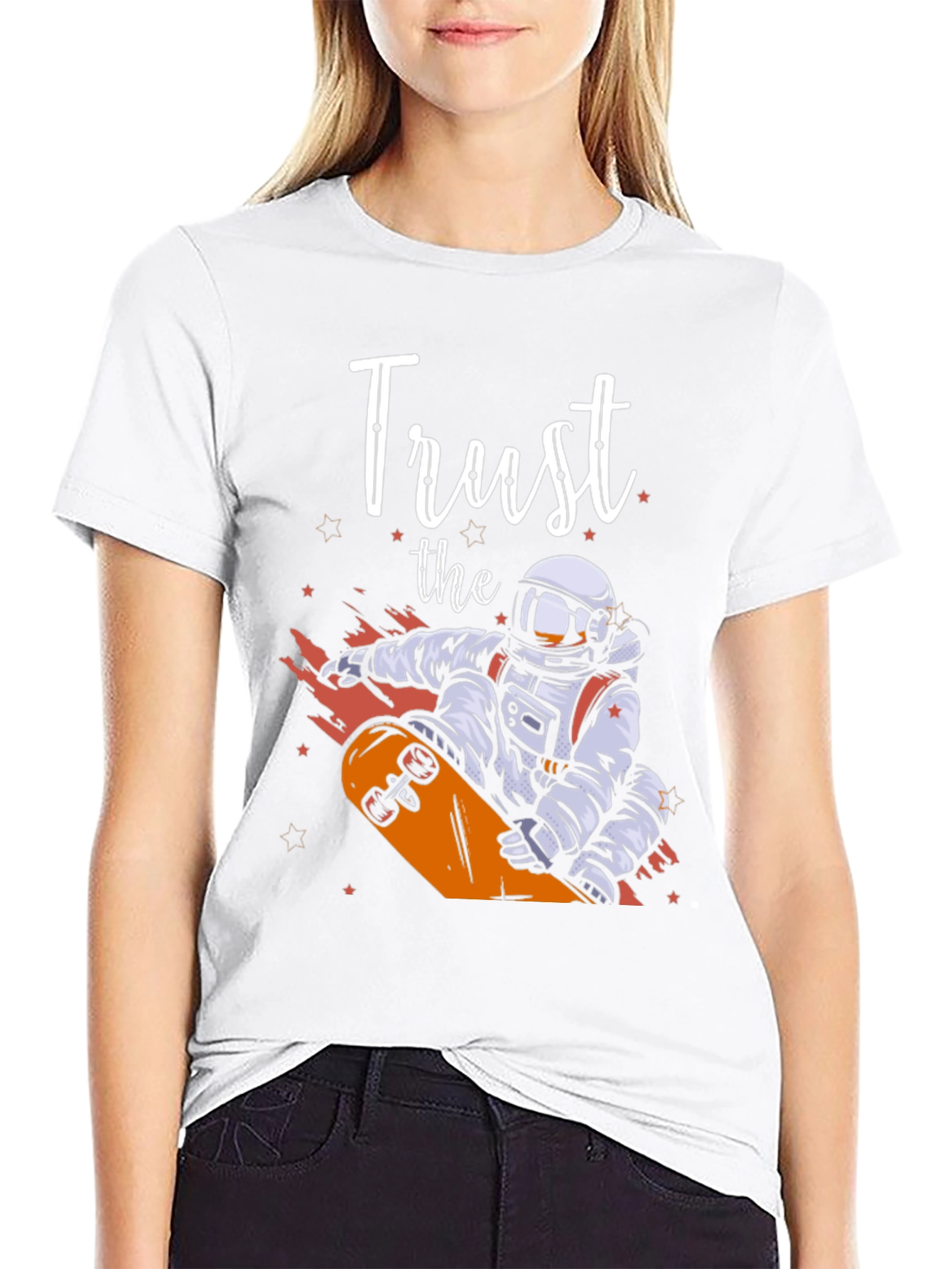 Trust The Astronaut Skateboarder Graphic Tee
