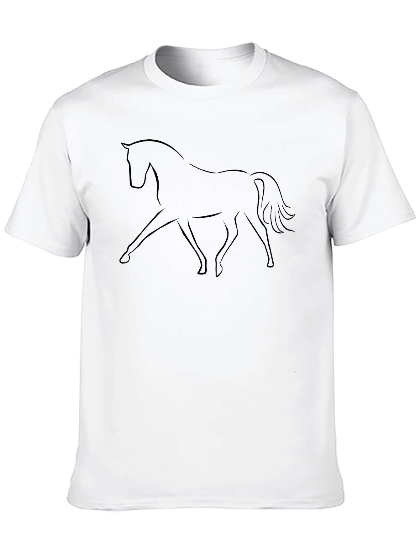 Elegant Horse Graphic Tee - Black