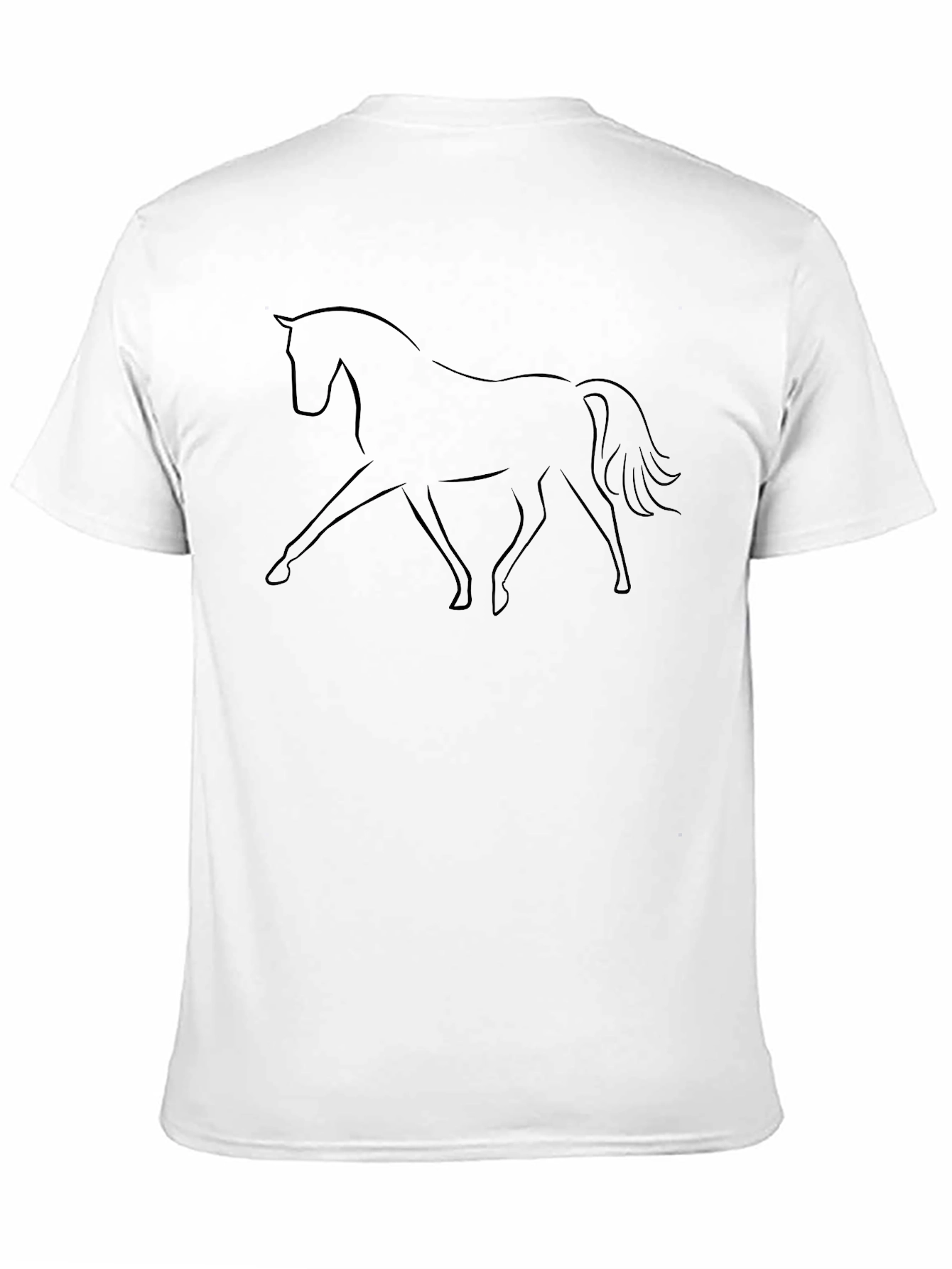 Elegant Horse Graphic Tee - Black