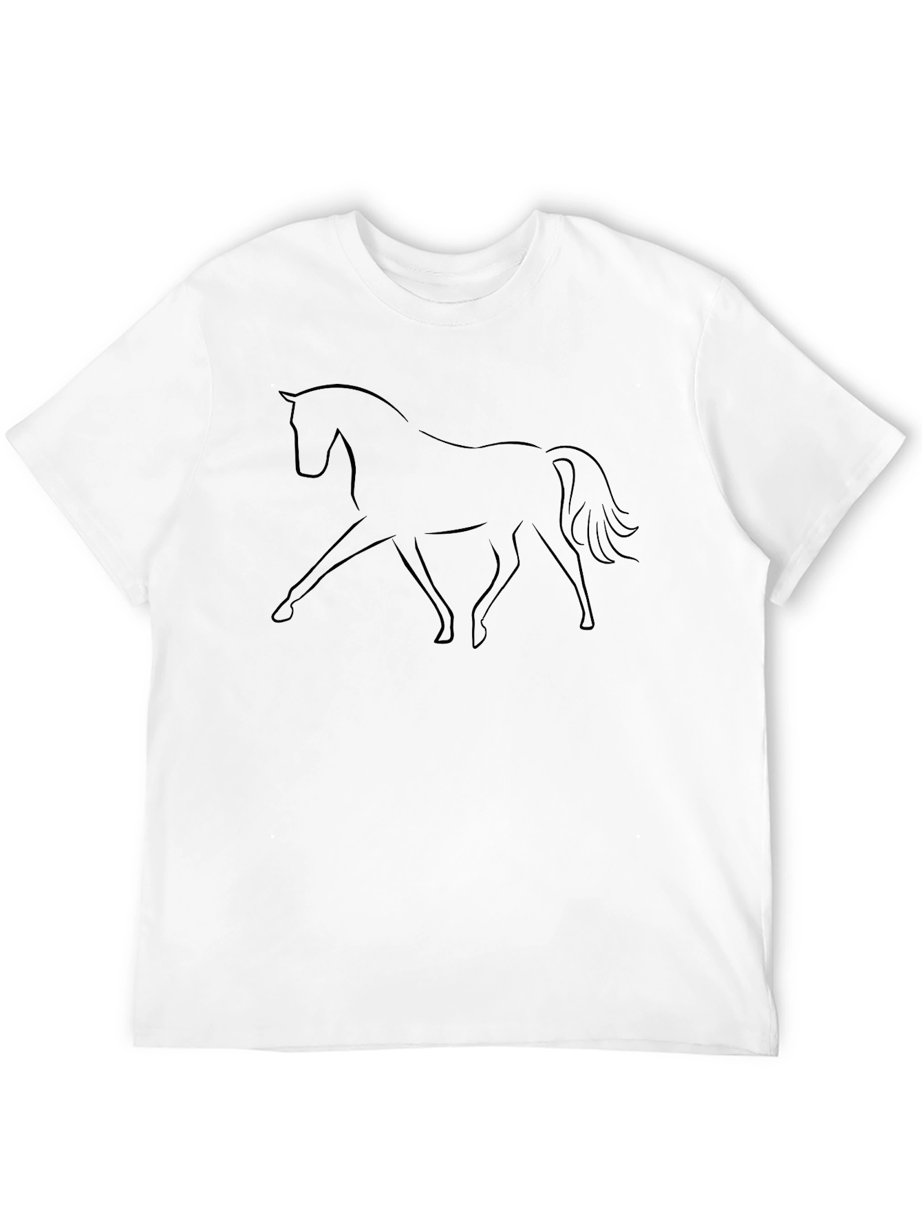 Elegant Horse Graphic Tee - Black