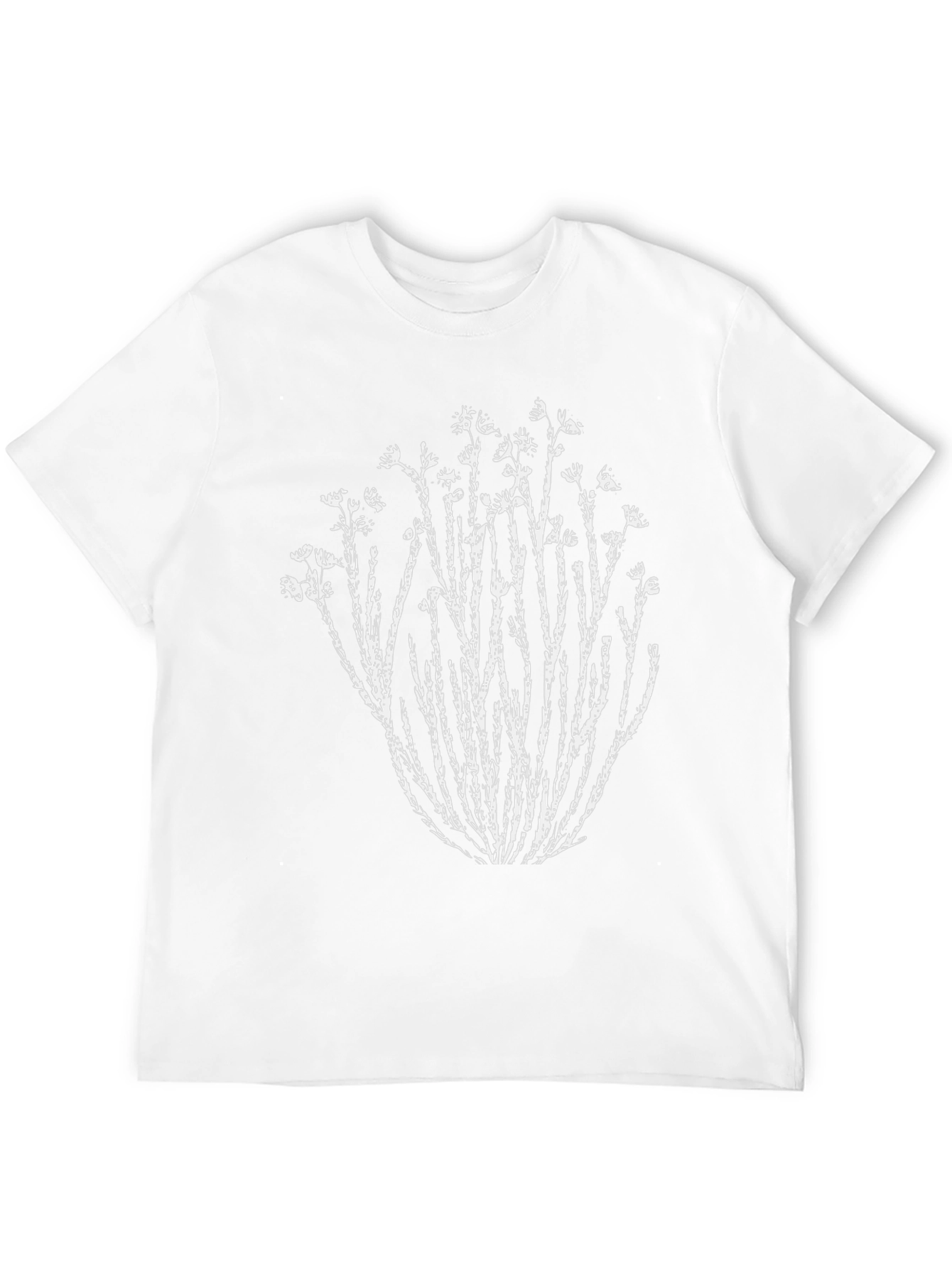 Nature Print Black T-Shirt - Unique Botanical Design