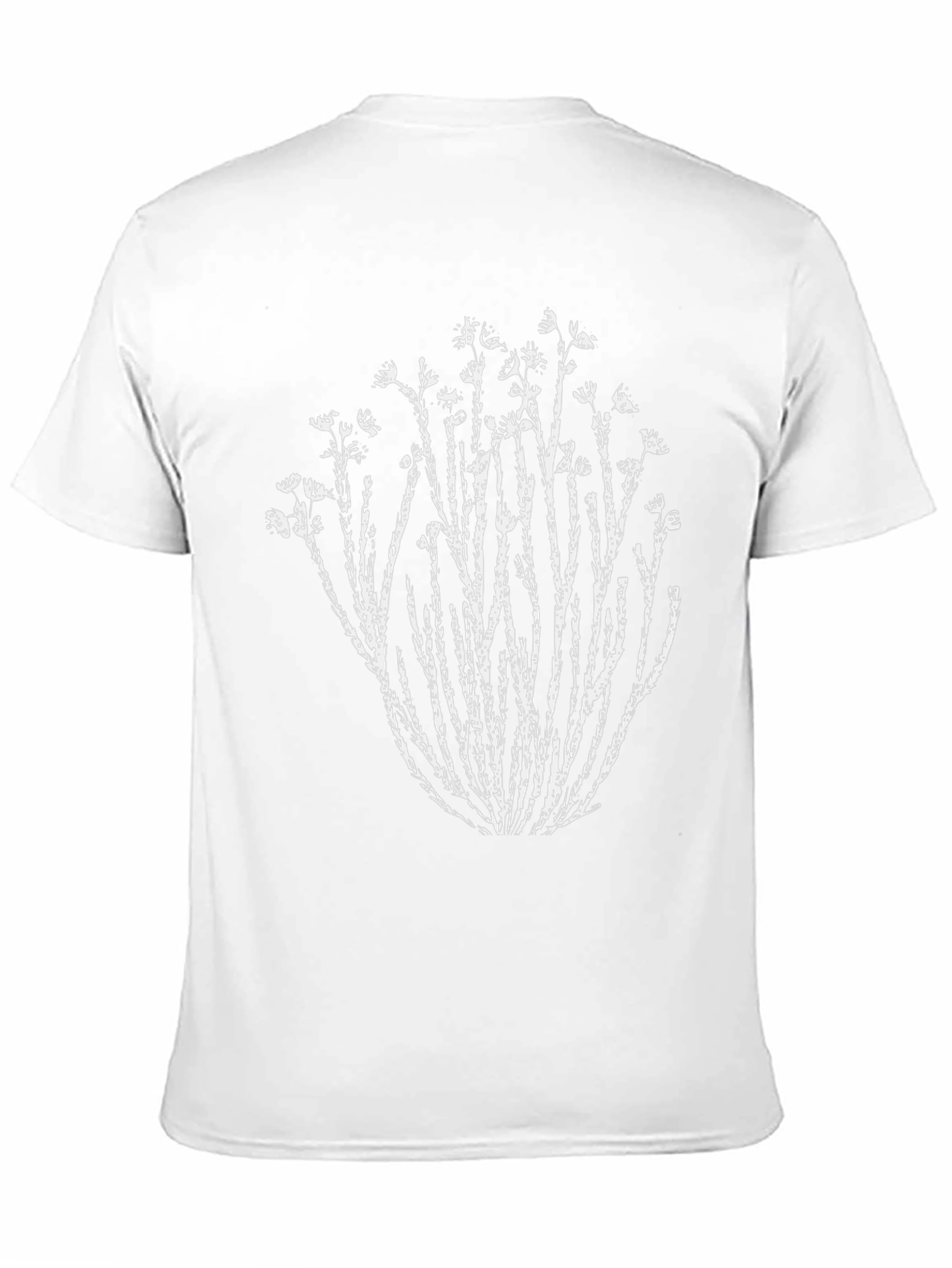 Nature Print Black T-Shirt - Unique Botanical Design
