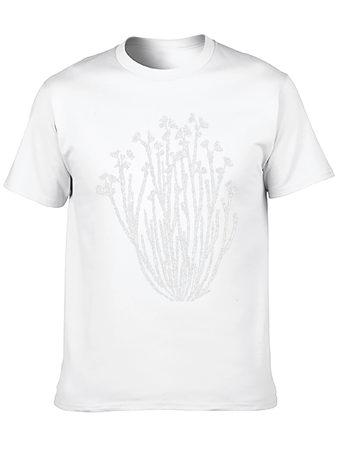 Nature Print Black T-Shirt - Unique Botanical Design