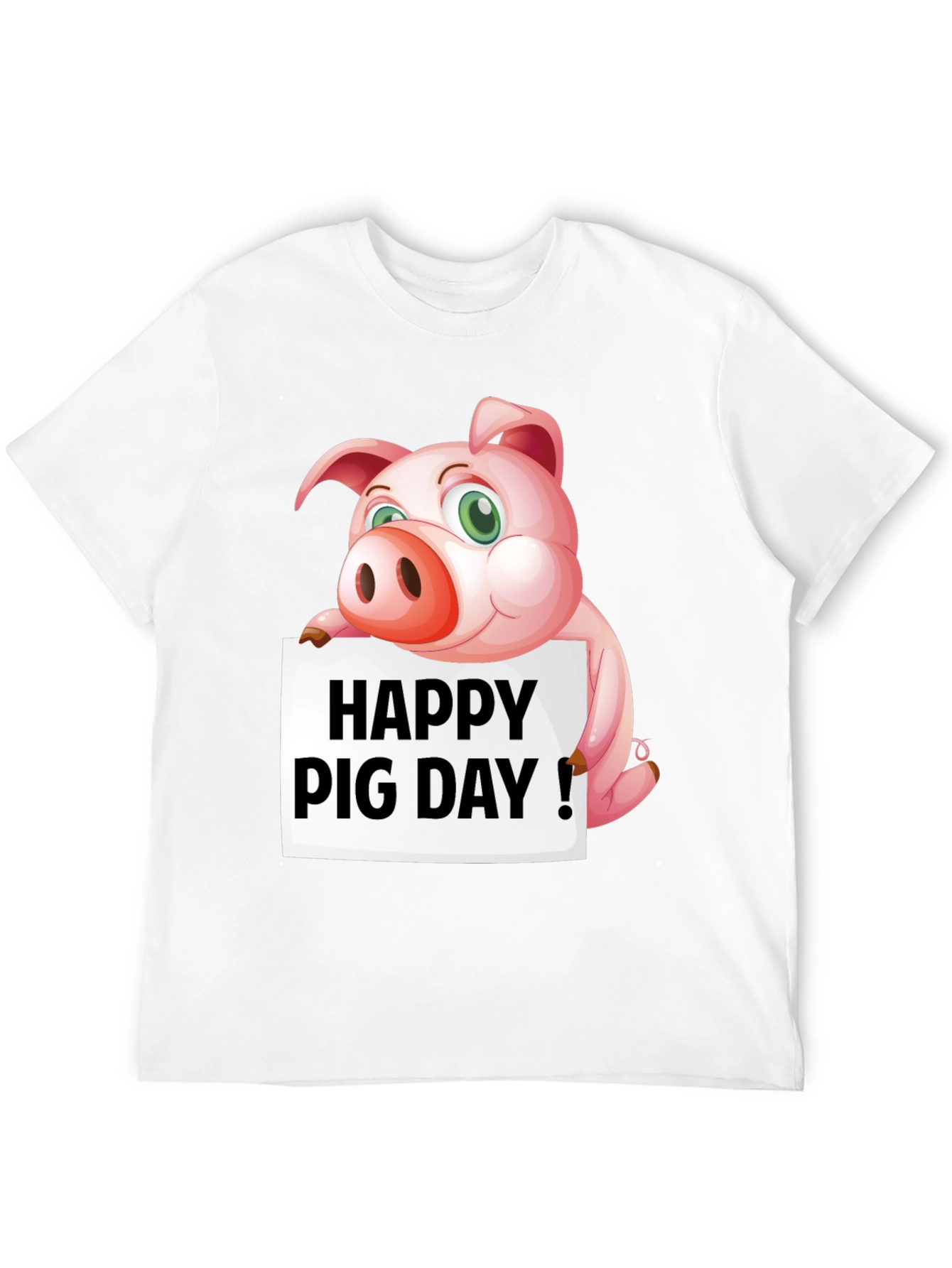 Happy Pig Day T-Shirt - Mens Black Tee