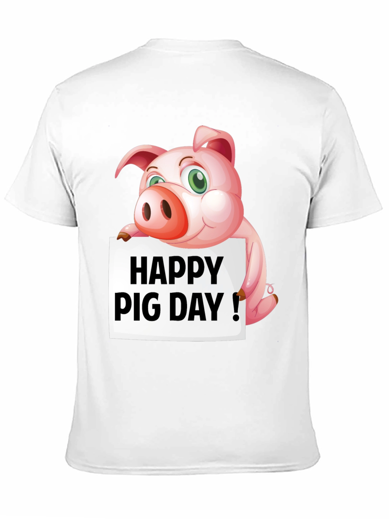 Happy Pig Day T-Shirt - Mens Black Tee