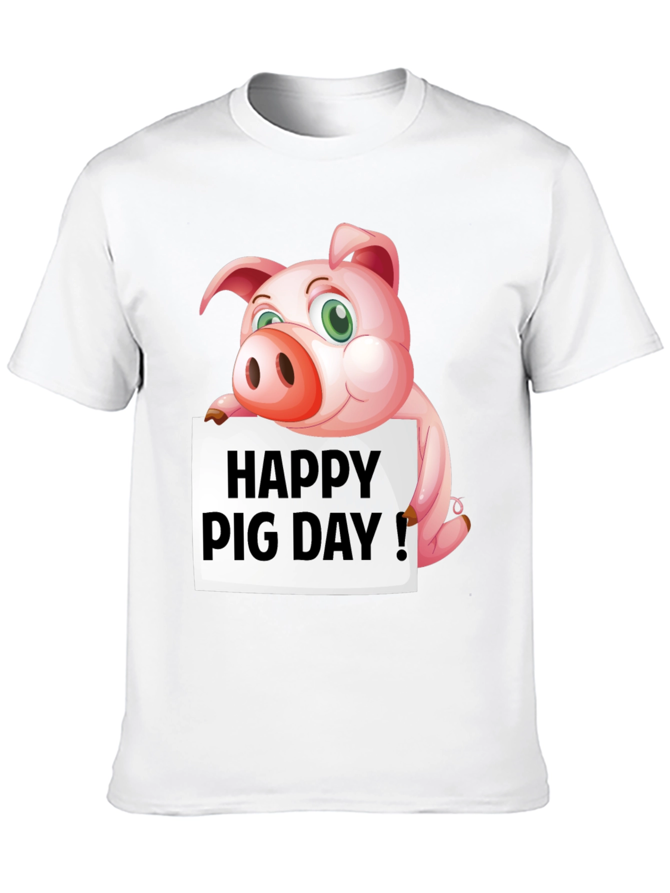 Happy Pig Day T-Shirt - Mens Black Tee