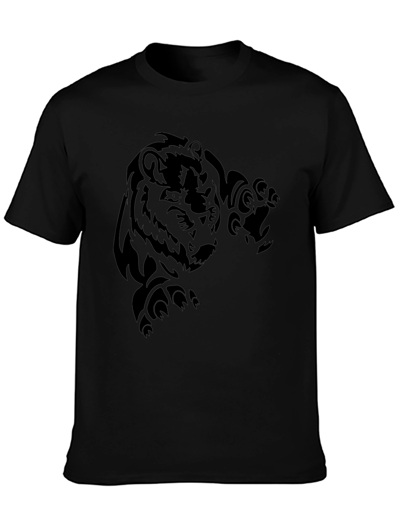 Mens Black Bear Graphic Tee - Tribal Design