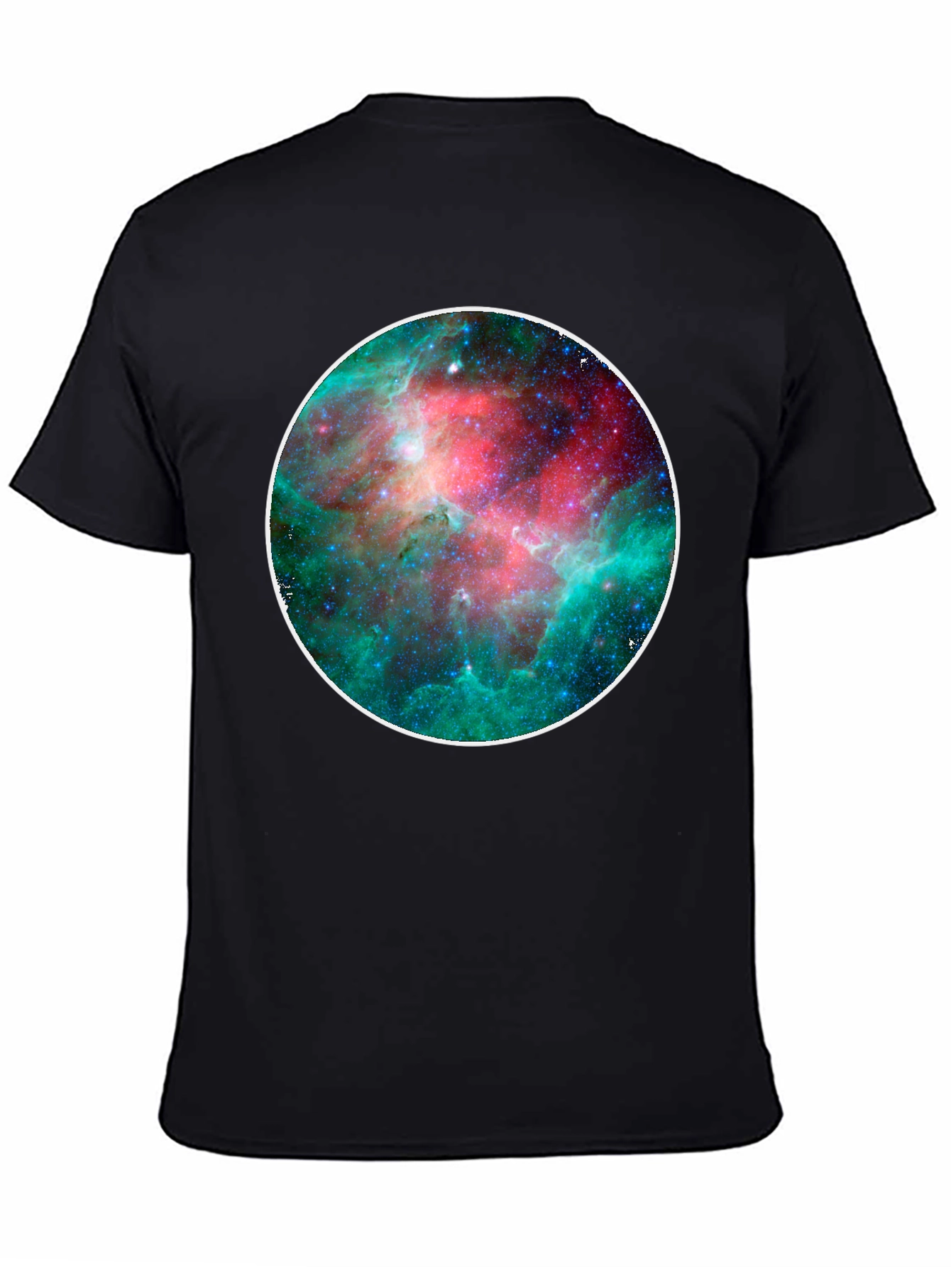 Cosmic Nebula Print Black T-Shirt