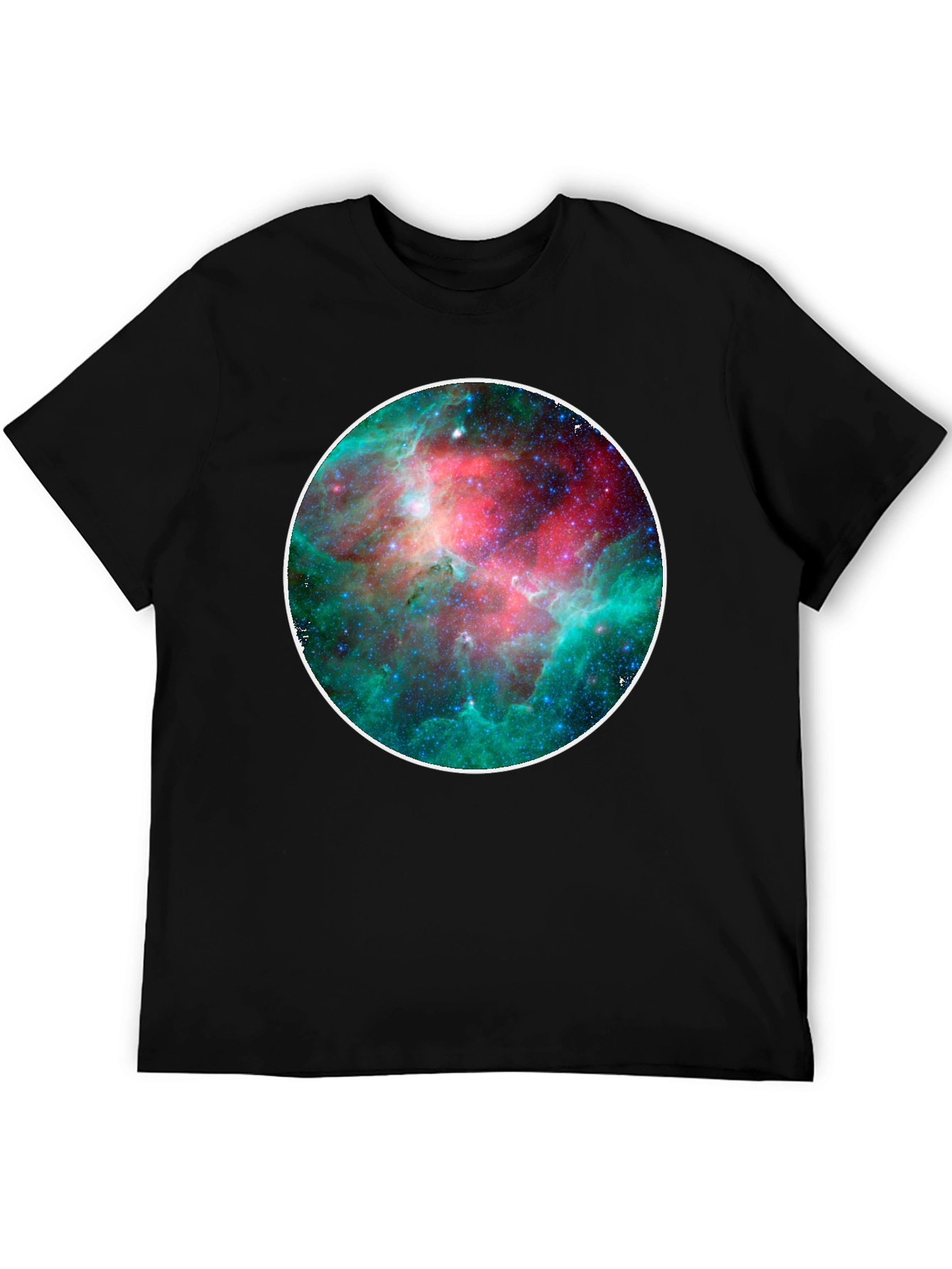 Cosmic Nebula Print Black T-Shirt