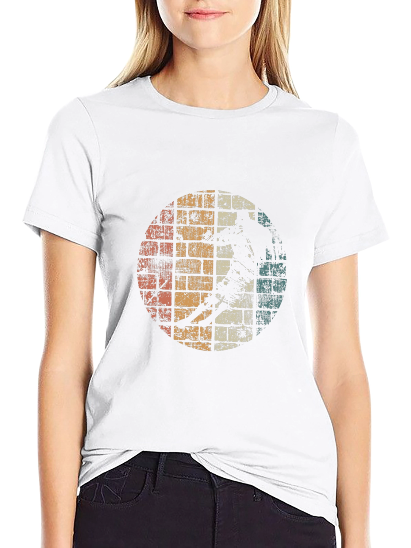 Retro Graphic T-Shirt - Distressed Skater Design