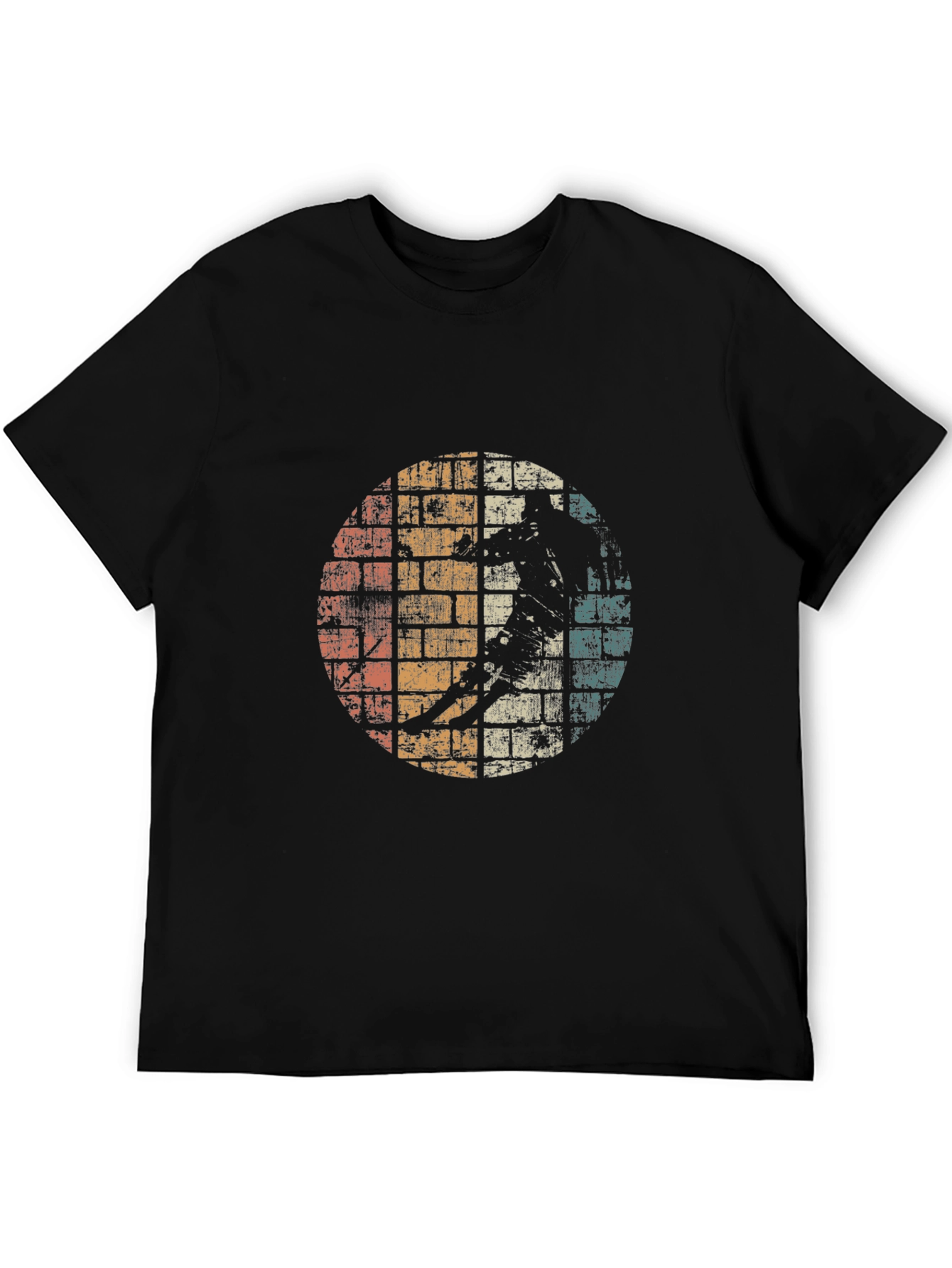 Retro Graphic T-Shirt - Distressed Skater Design