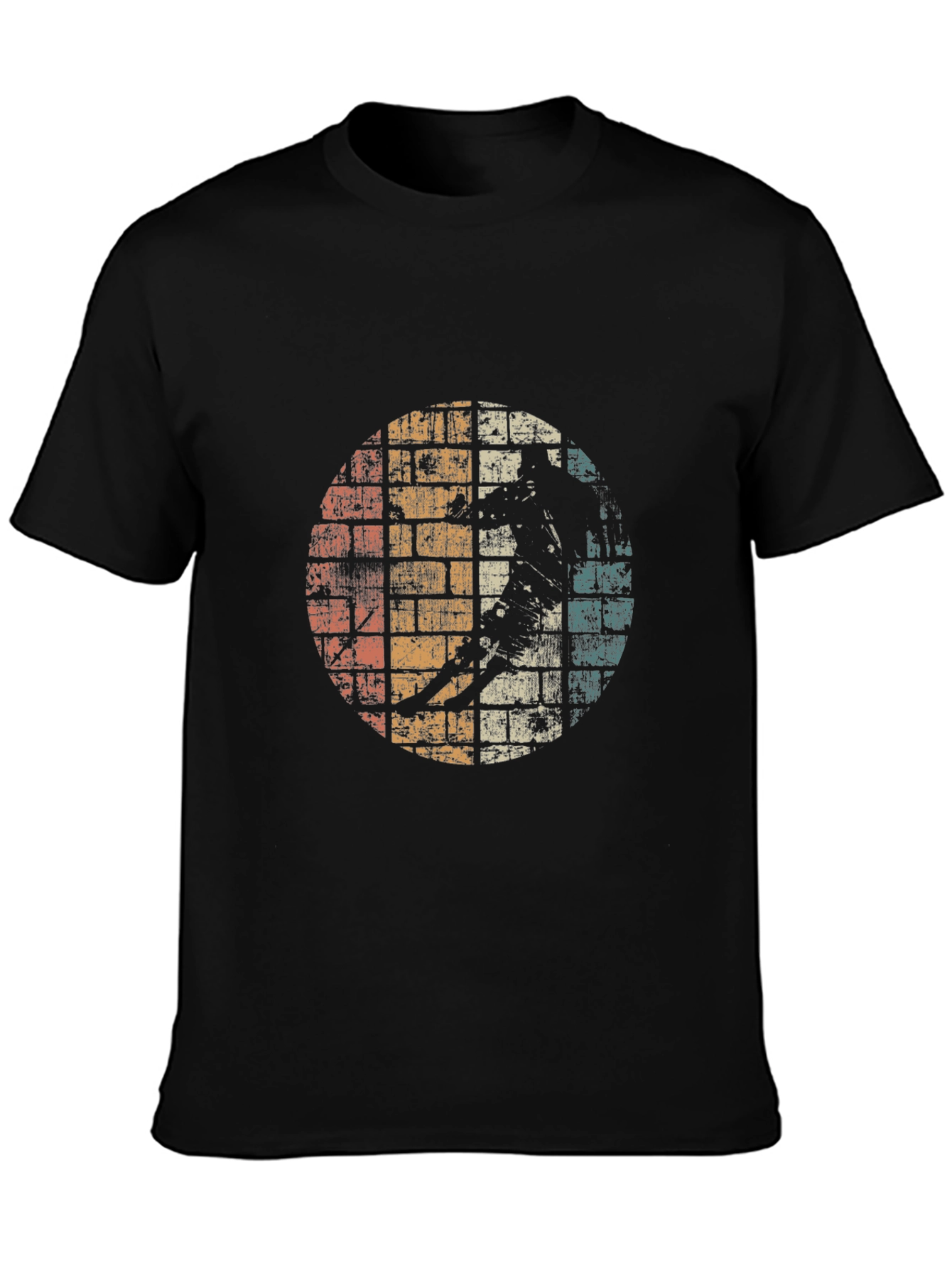 Retro Graphic T-Shirt - Distressed Skater Design