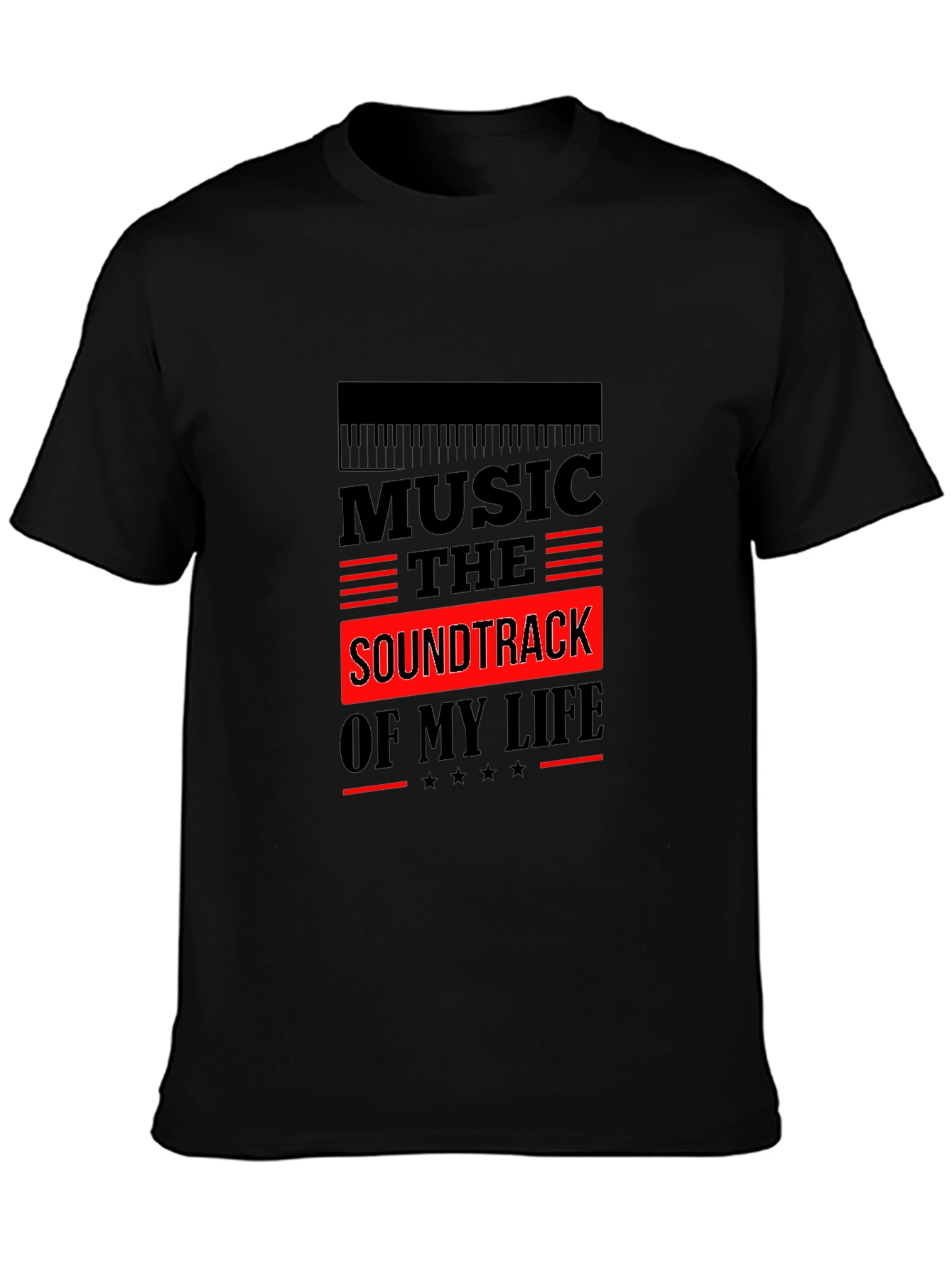 Music is the Soundtrack of My Life Black T-Shirt