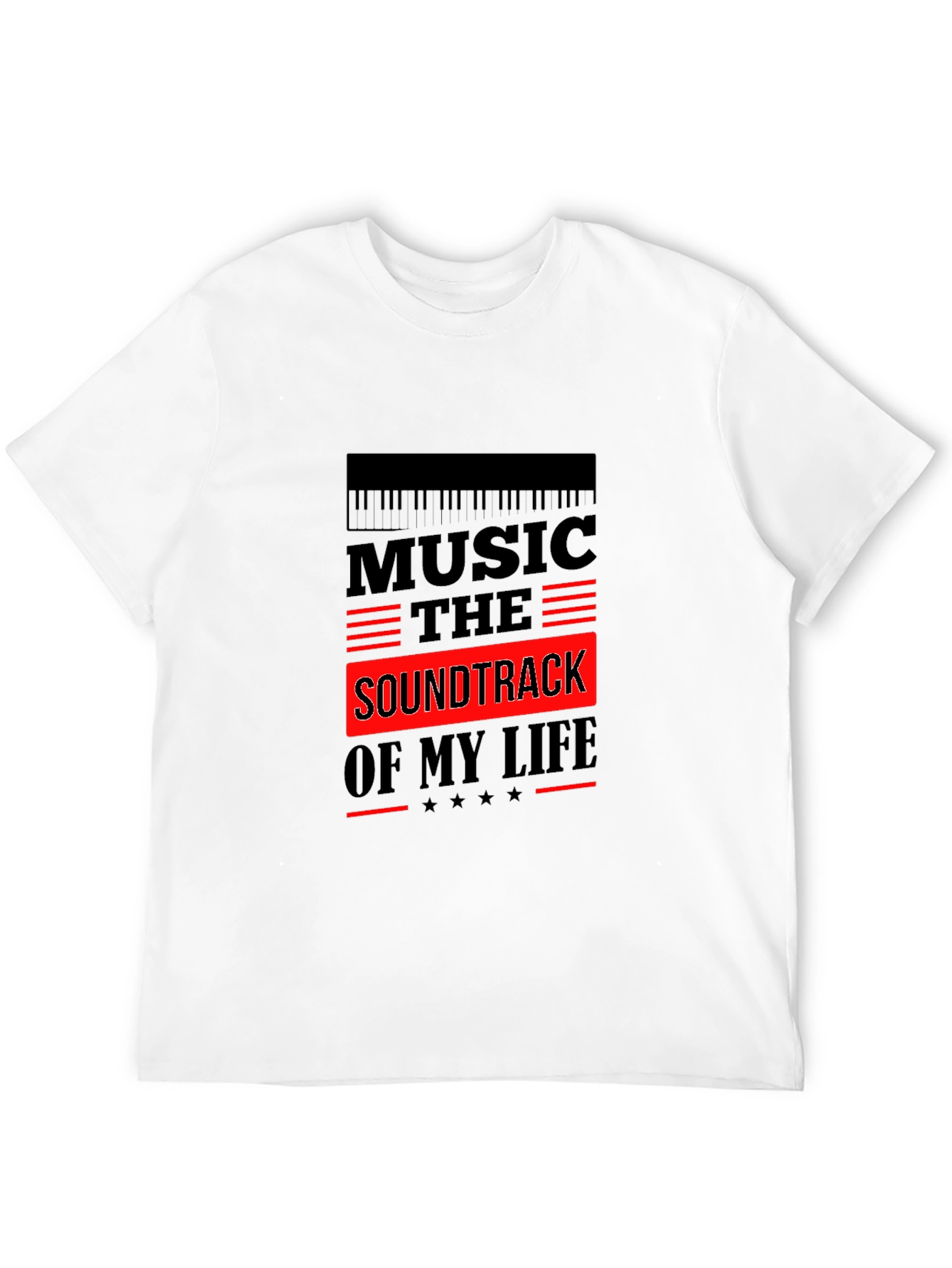 Music is the Soundtrack of My Life Black T-Shirt