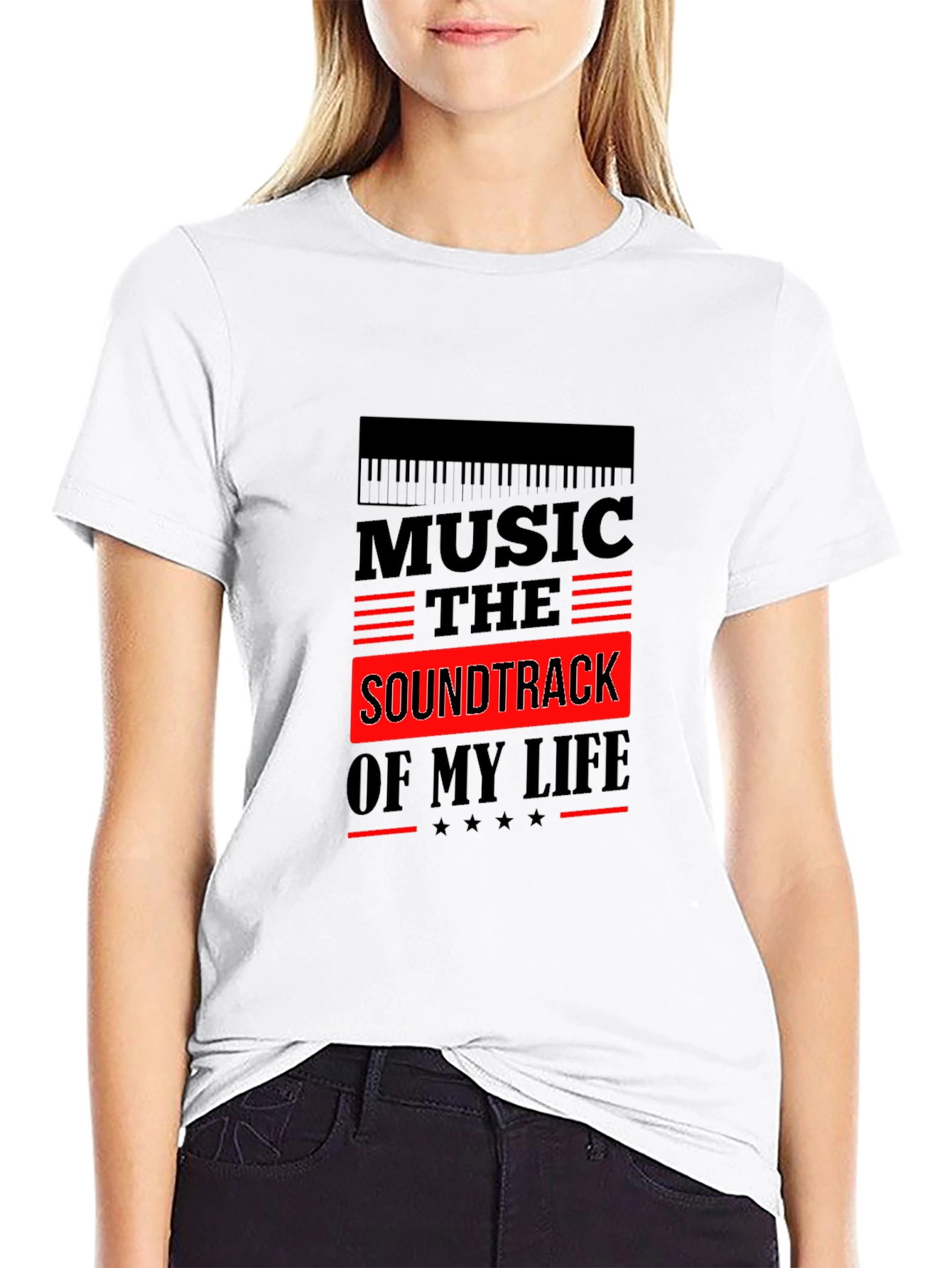 Music is the Soundtrack of My Life Black T-Shirt