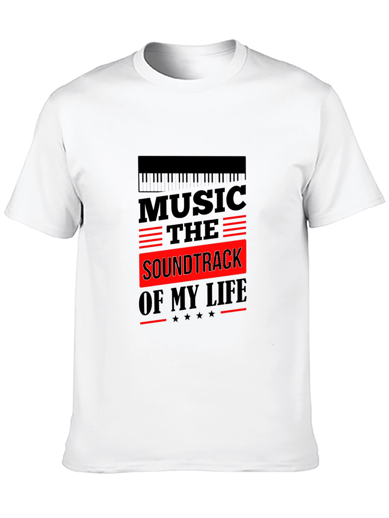 Music is the Soundtrack of My Life Black T-Shirt