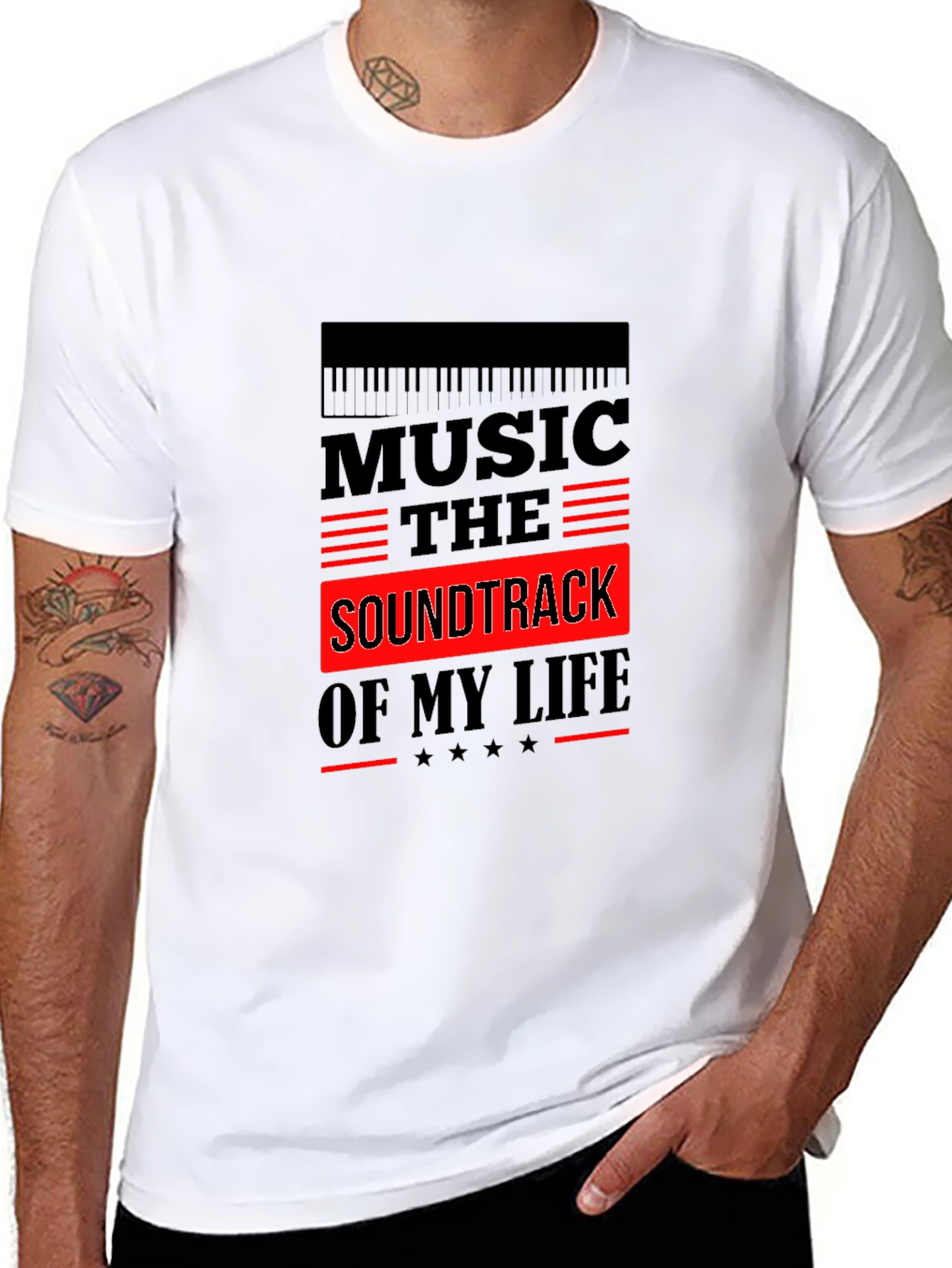 Music is the Soundtrack of My Life Black T-Shirt