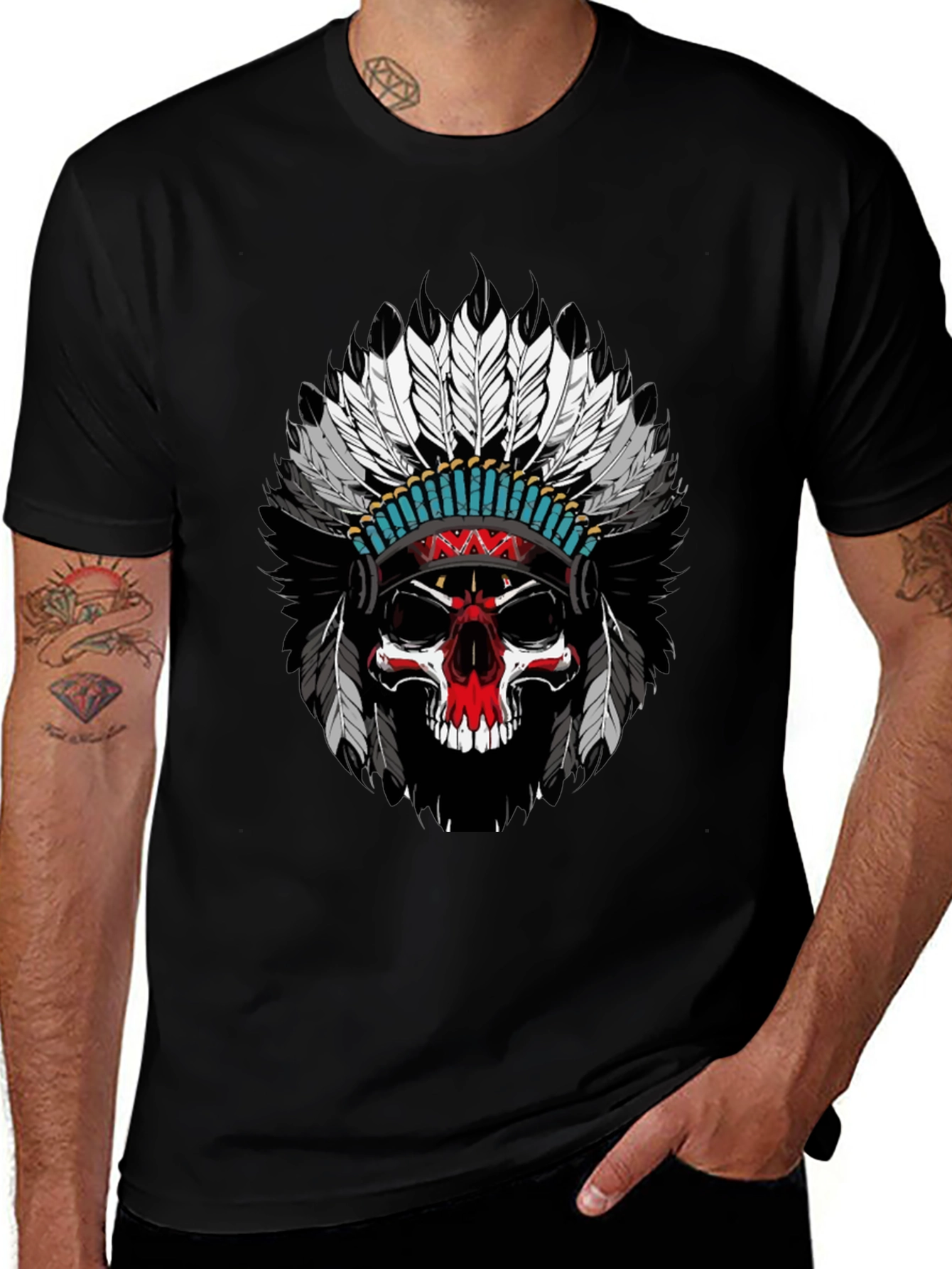 Skull Headdress Graphic T-Shirt