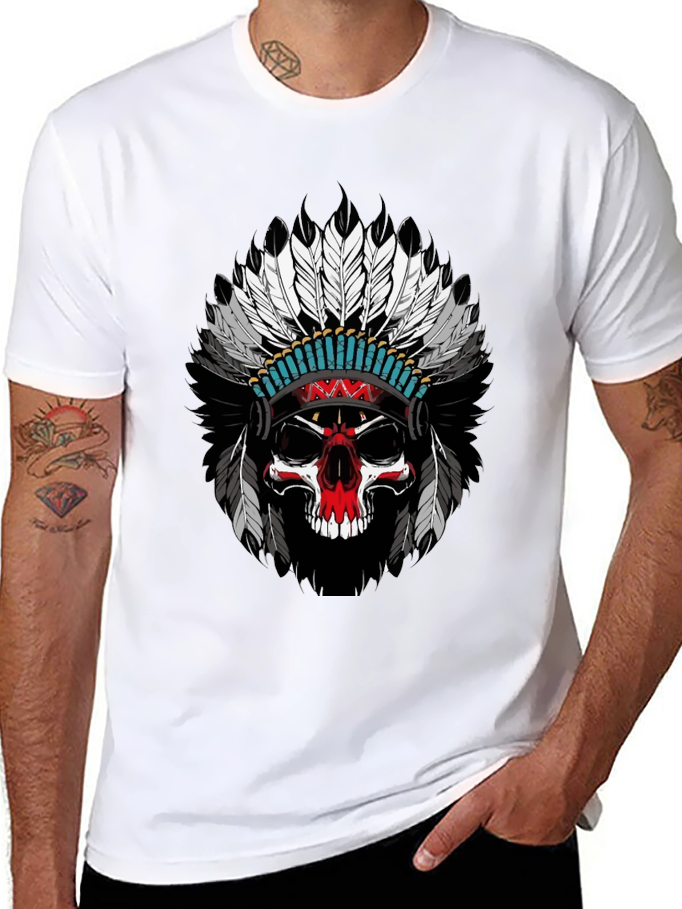 Skull Headdress Graphic T-Shirt