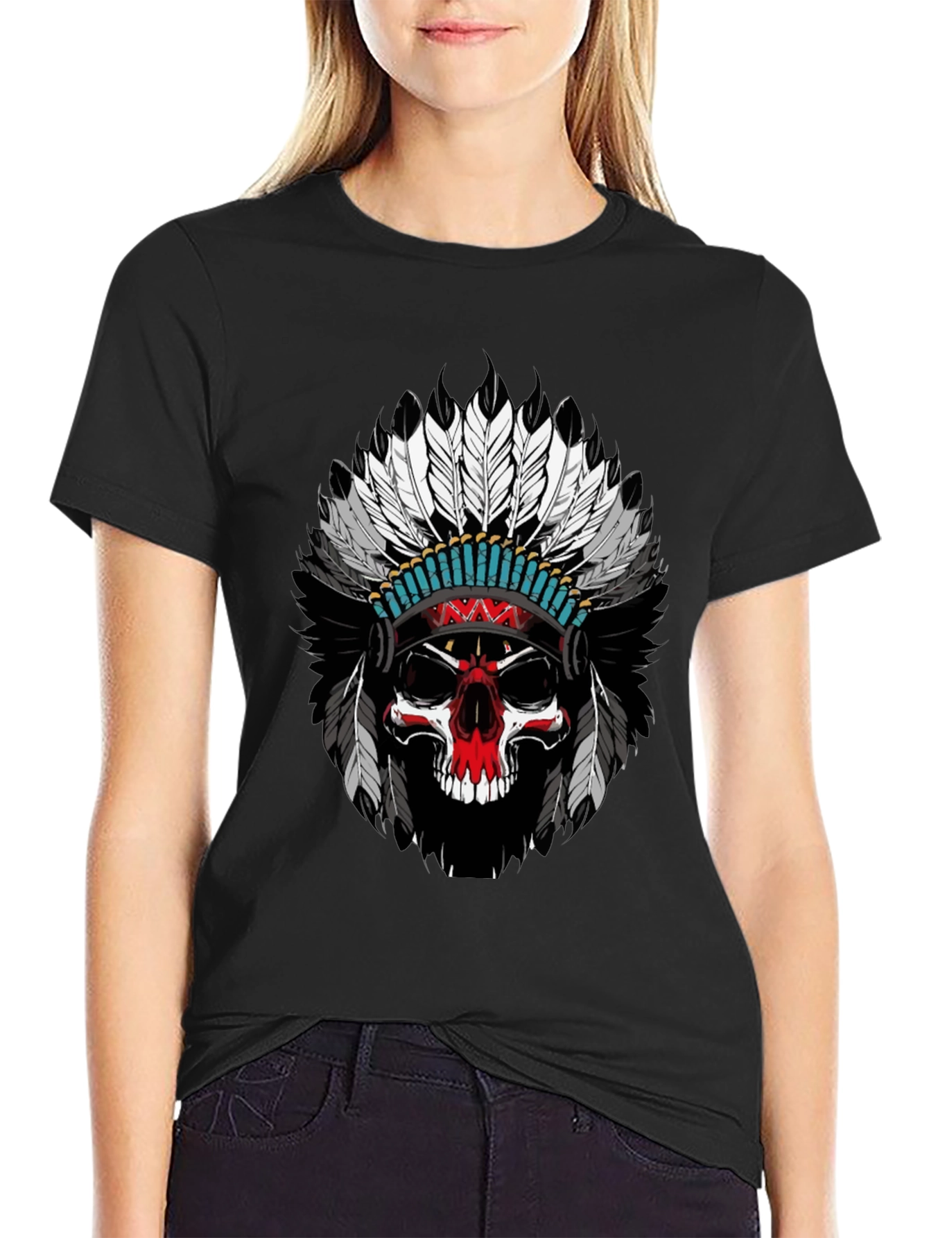 Skull Headdress Graphic T-Shirt