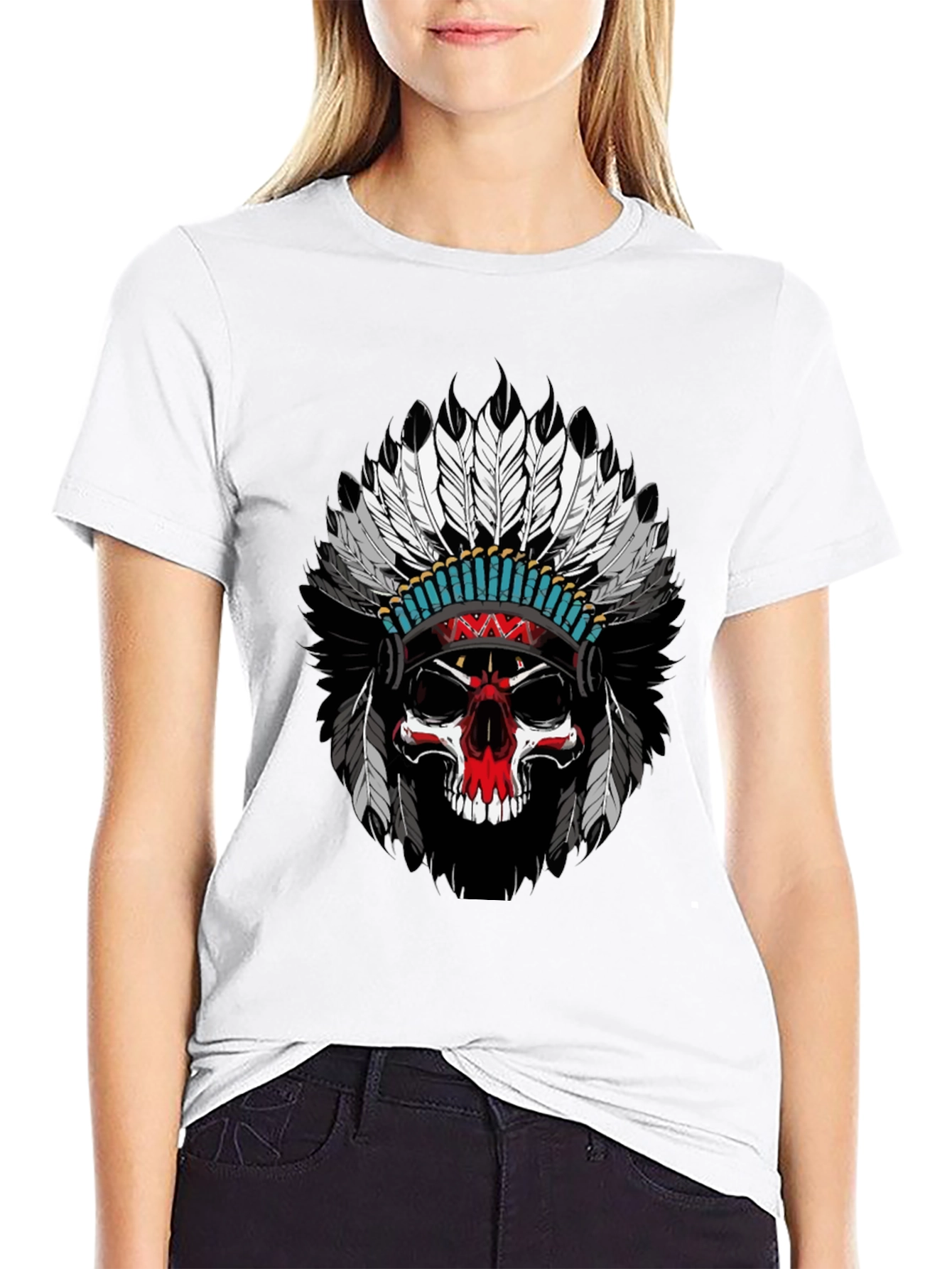 Skull Headdress Graphic T-Shirt