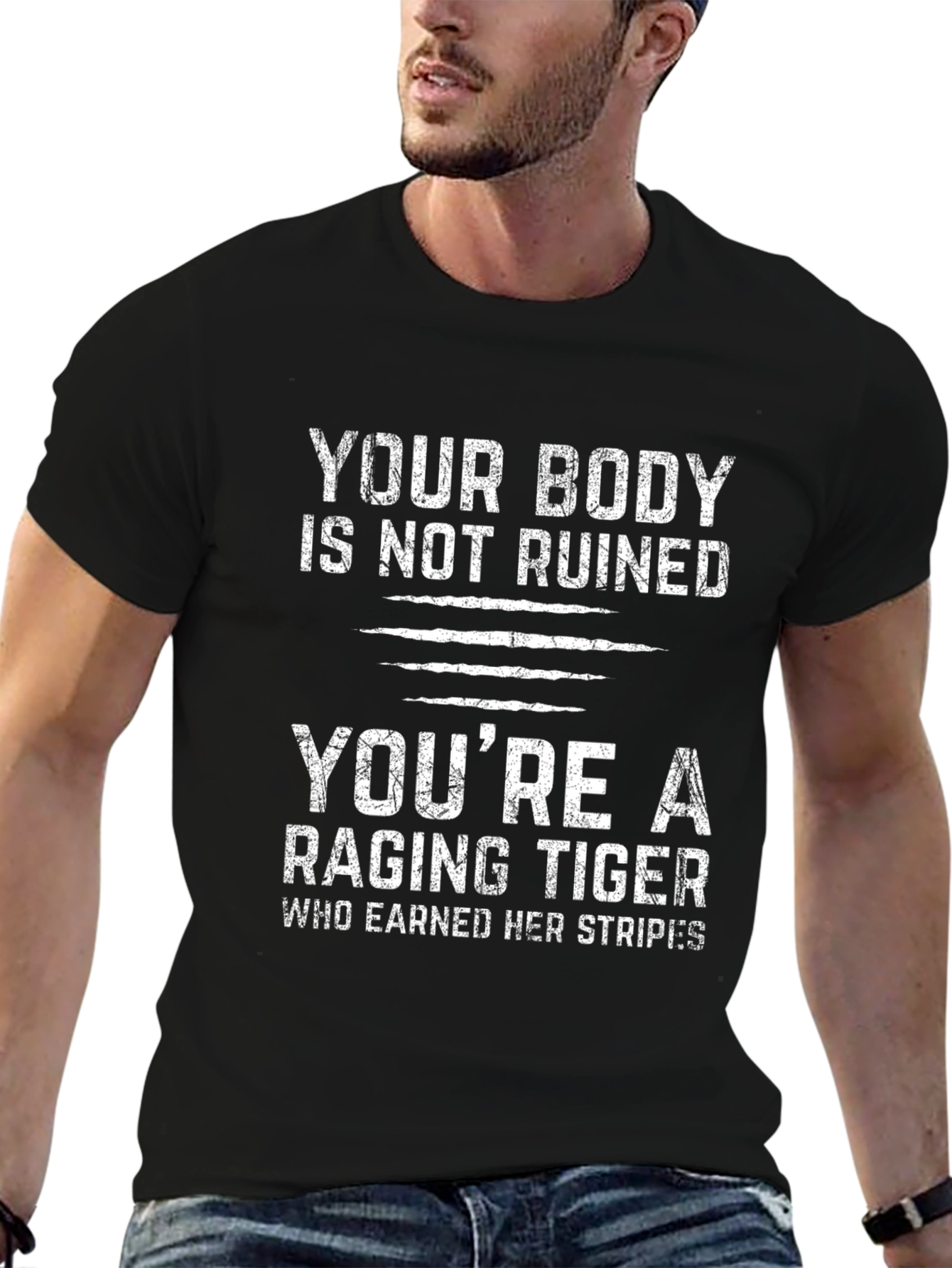 Raging Tiger Graphic T-Shirt - Body Positive Message
