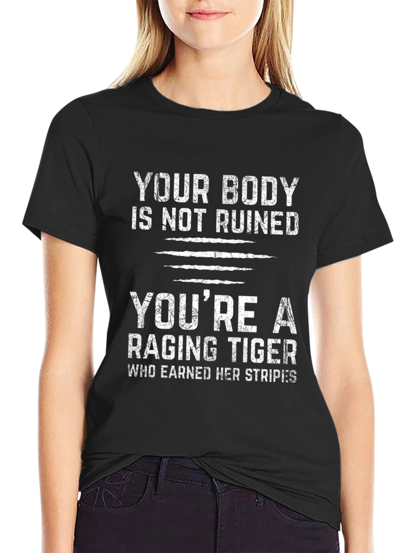 Raging Tiger Graphic T-Shirt - Body Positive Message