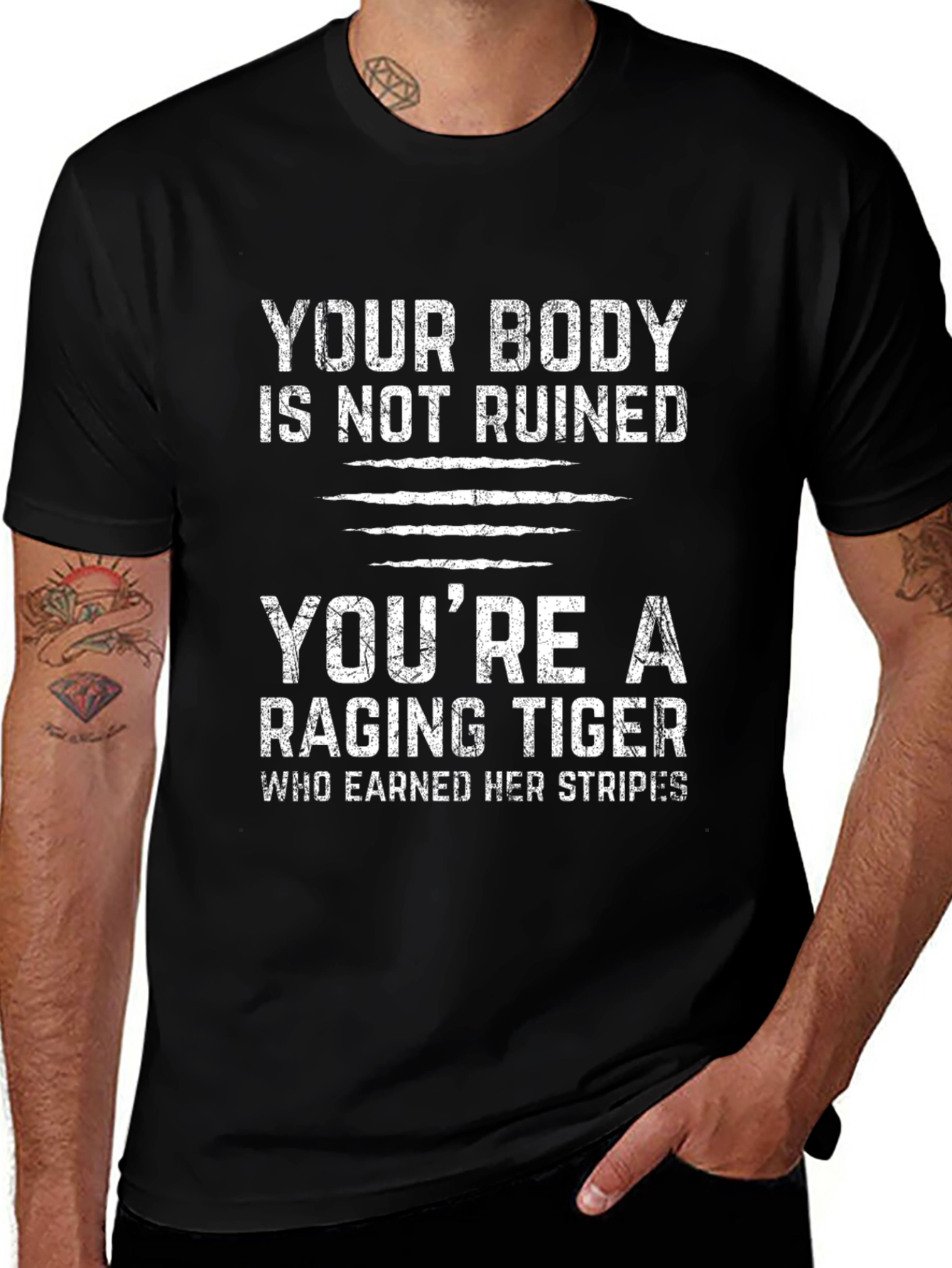 Raging Tiger Graphic T-Shirt - Body Positive Message