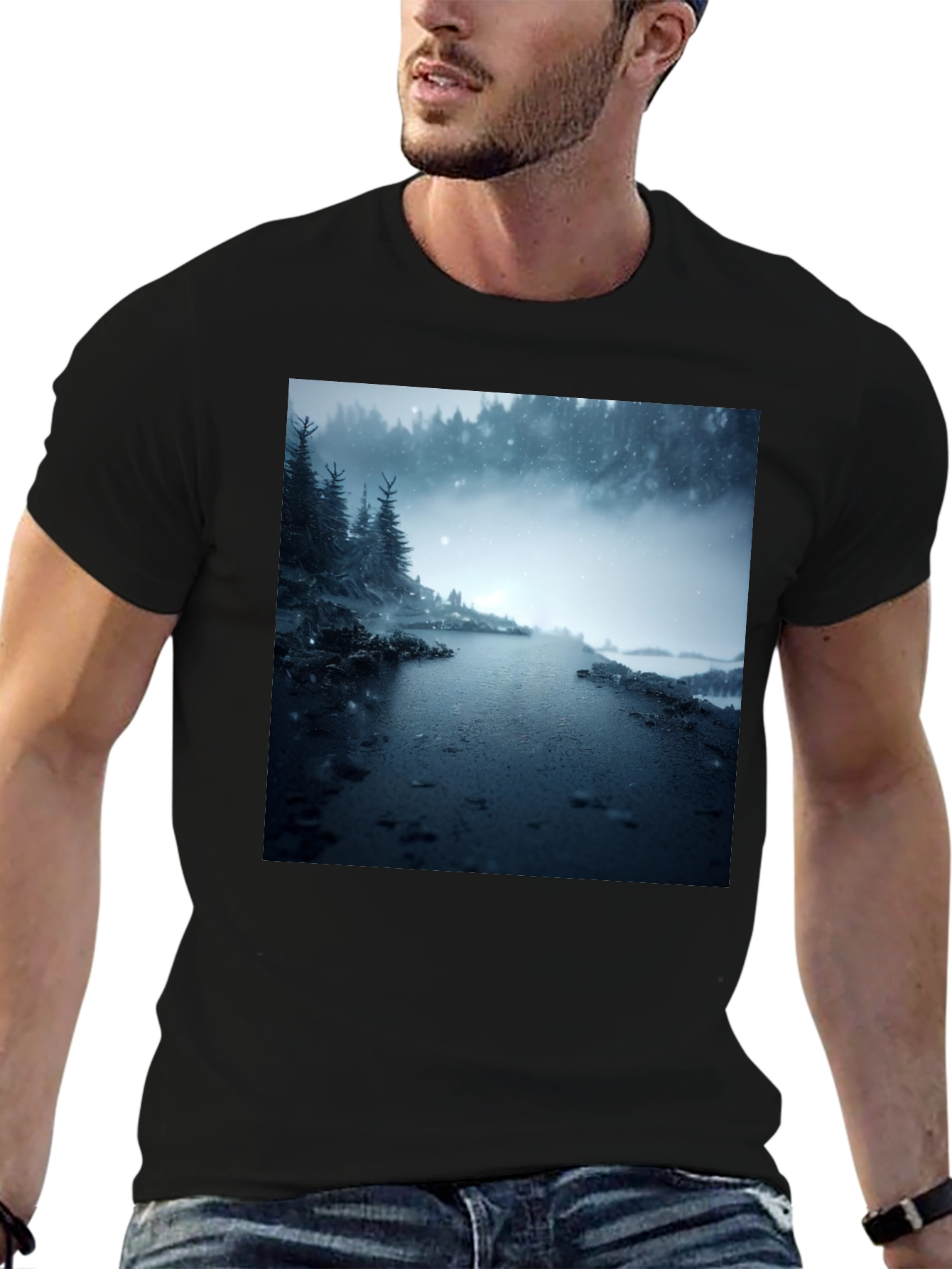 Winter Forest Road Graphic Tee