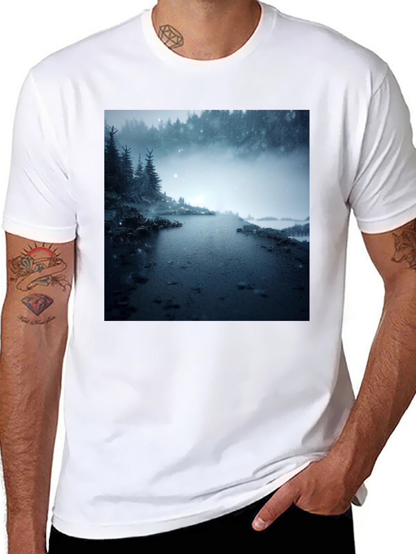 Winter Forest Road Graphic Tee
