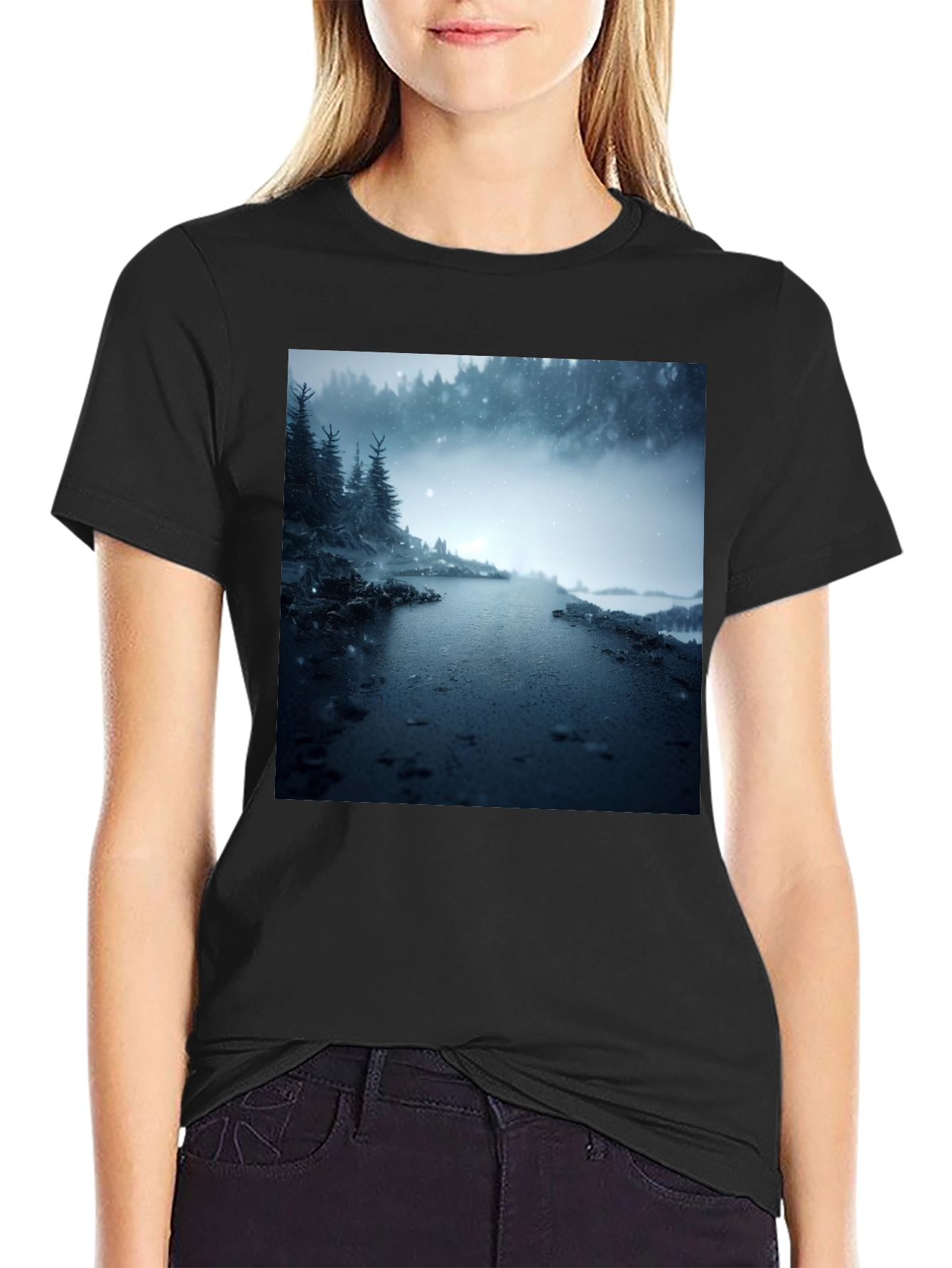 Winter Forest Road Graphic Tee
