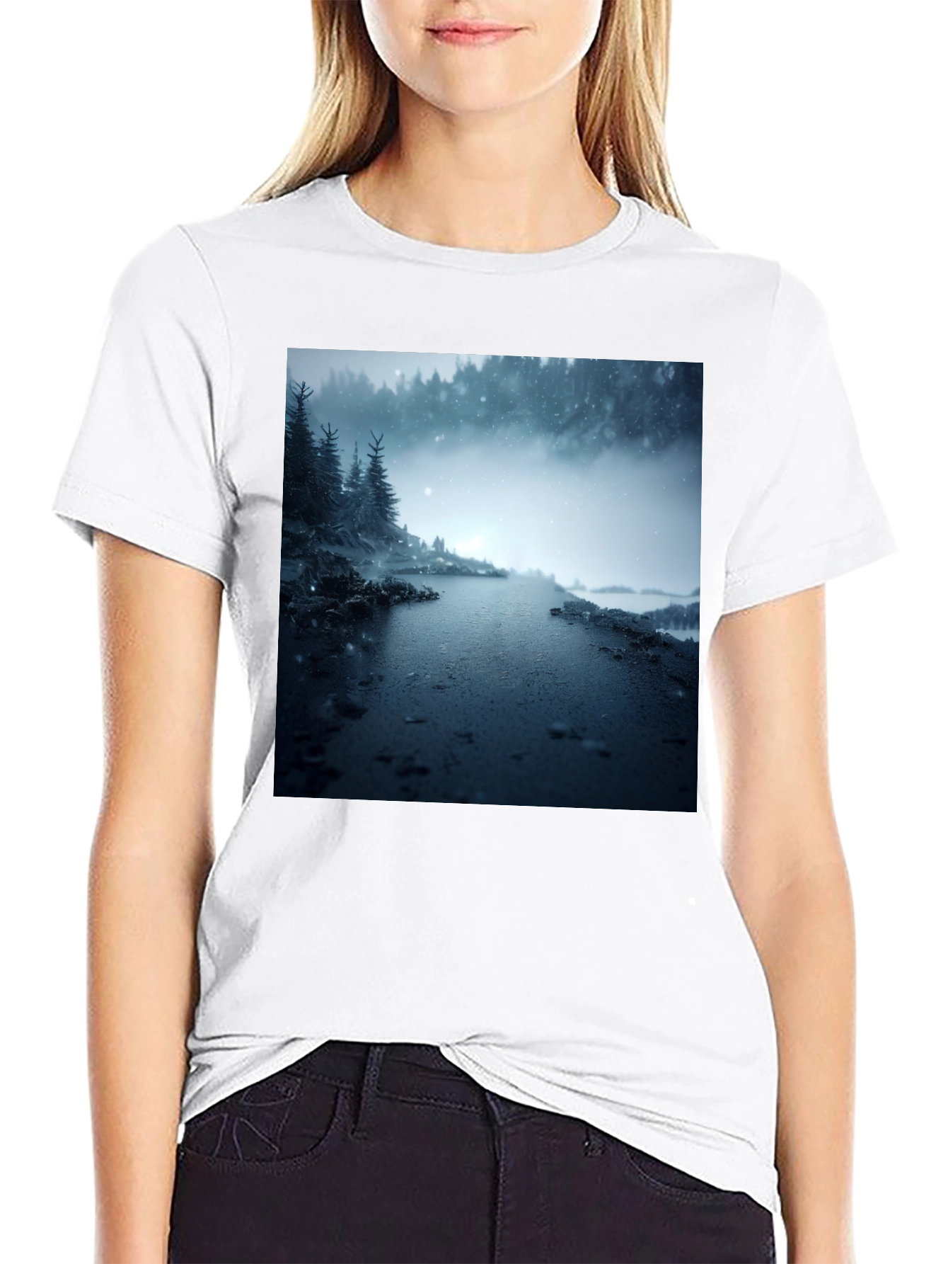 Winter Forest Road Graphic Tee