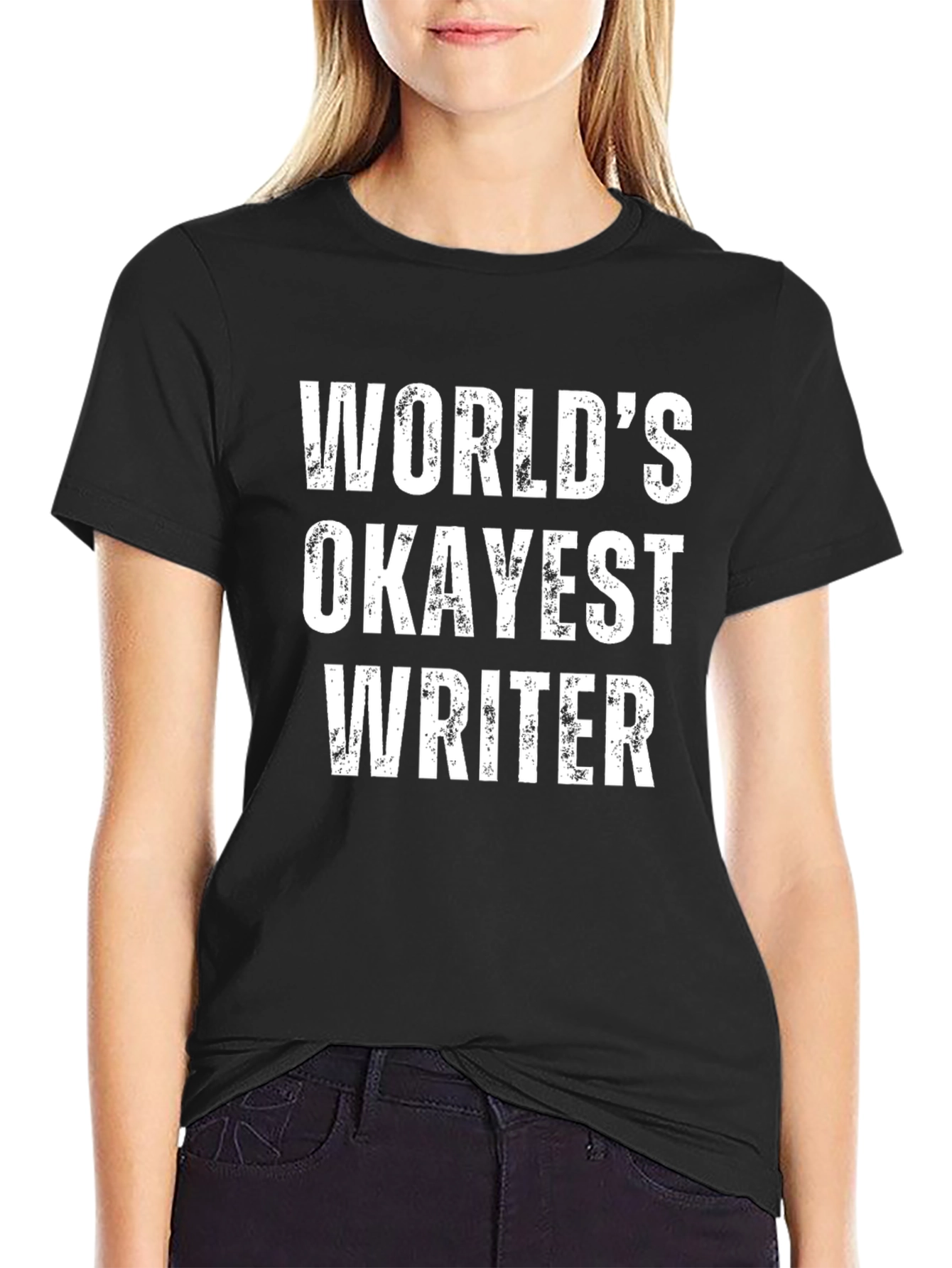 Worlds Okayest Writer T-Shirt Funny Novelty Tee