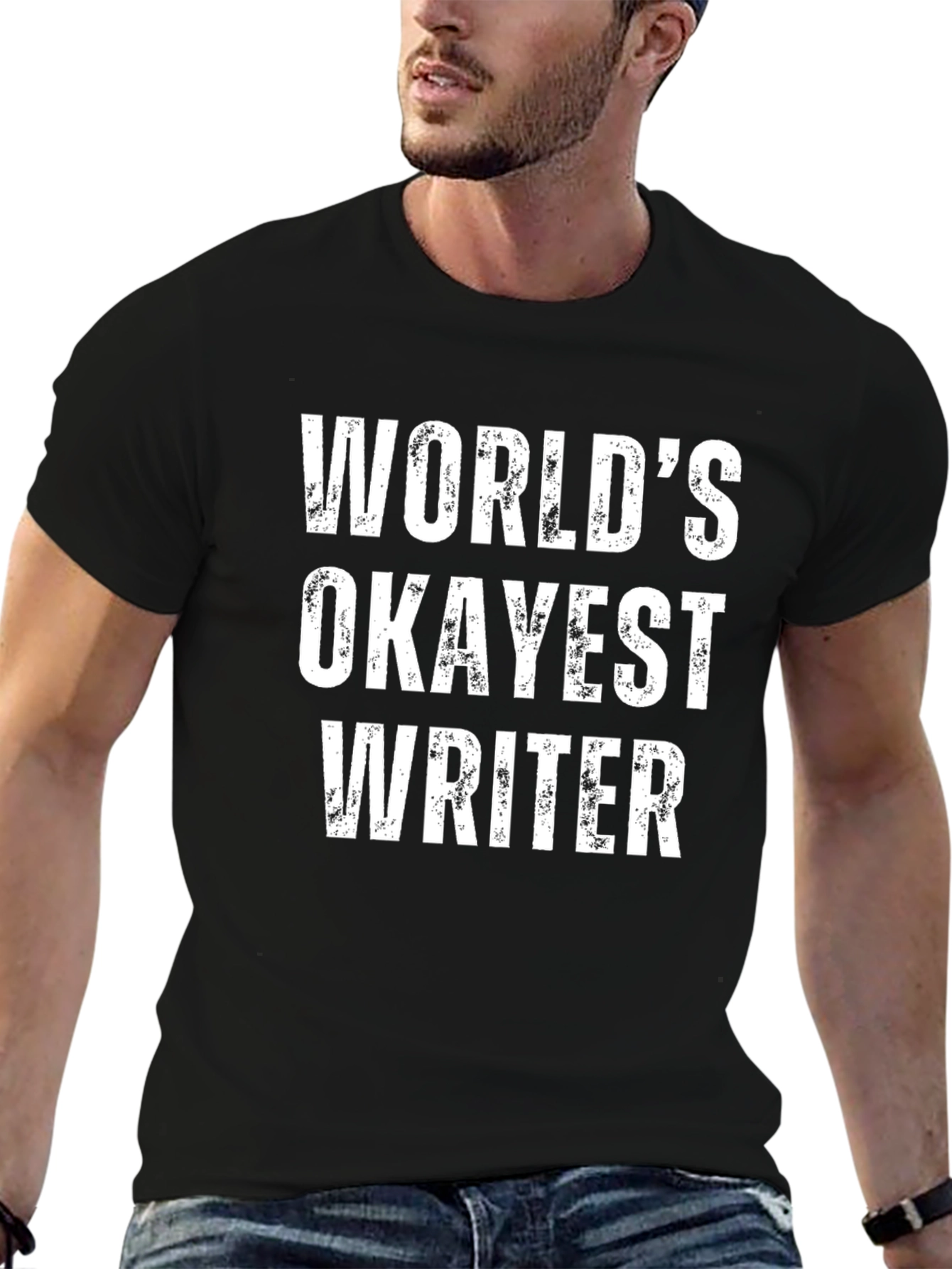 Worlds Okayest Writer T-Shirt Funny Novelty Tee