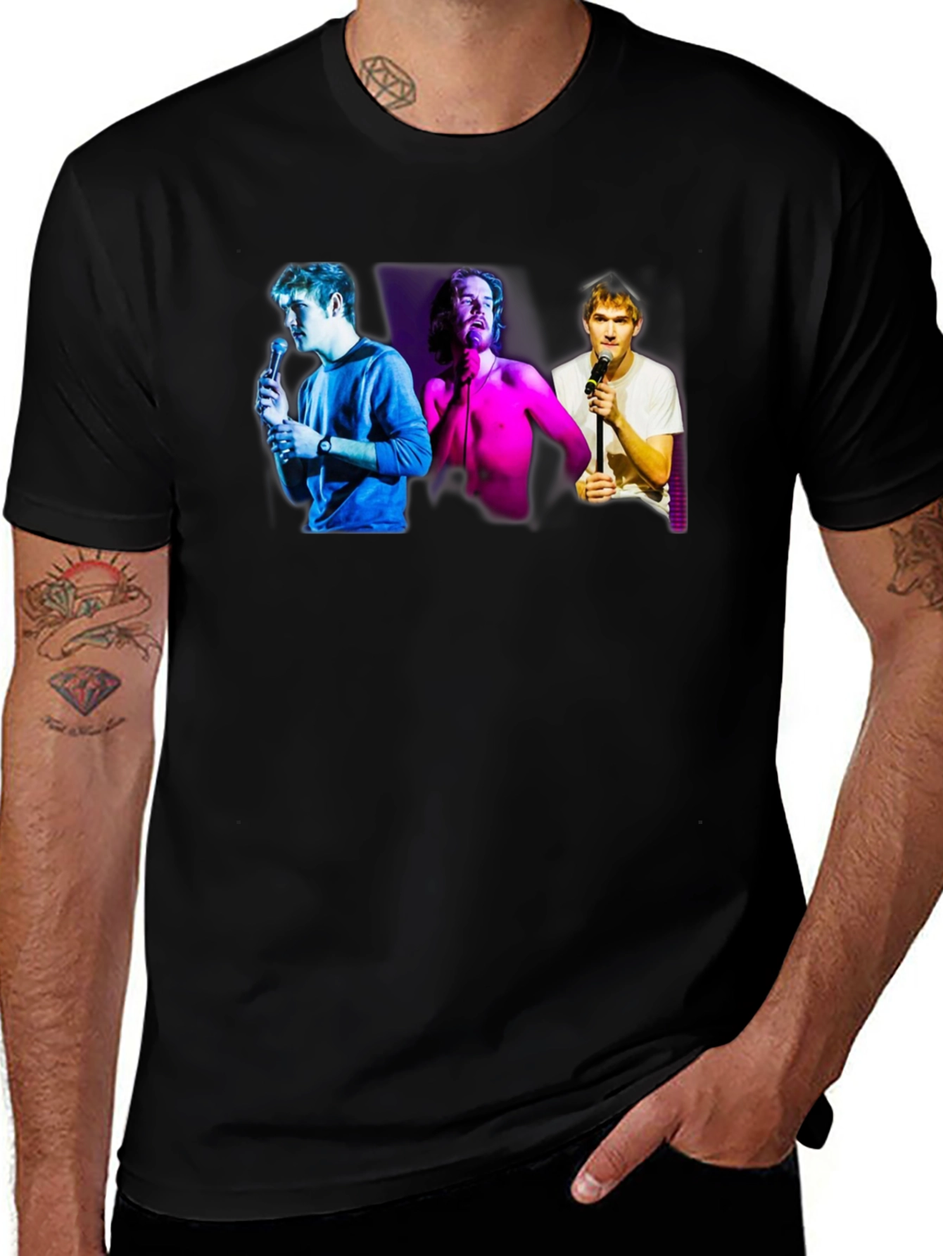 Comedy Trio Graphic T-Shirt - Black