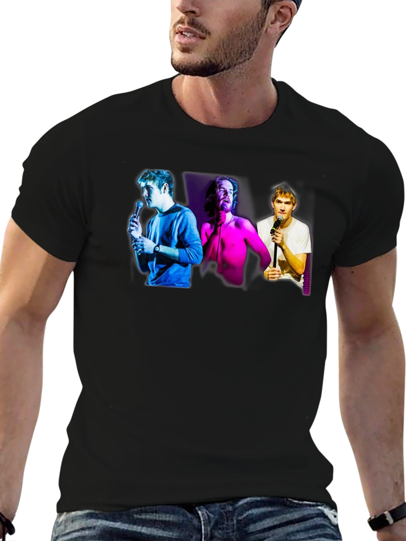 Comedy Trio Graphic T-Shirt - Black