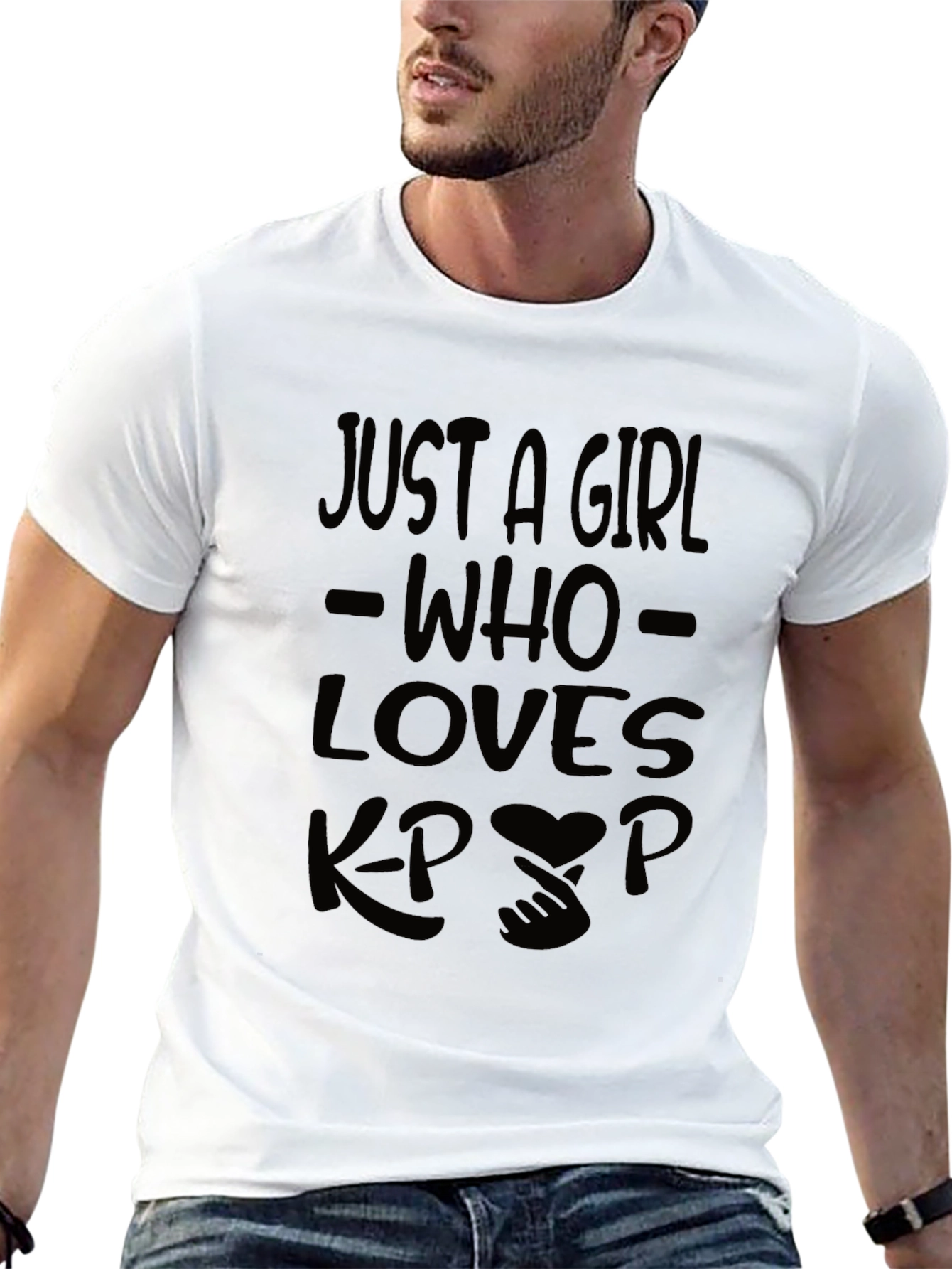Just A Girl Who Loves Kpop Black T-Shirt
