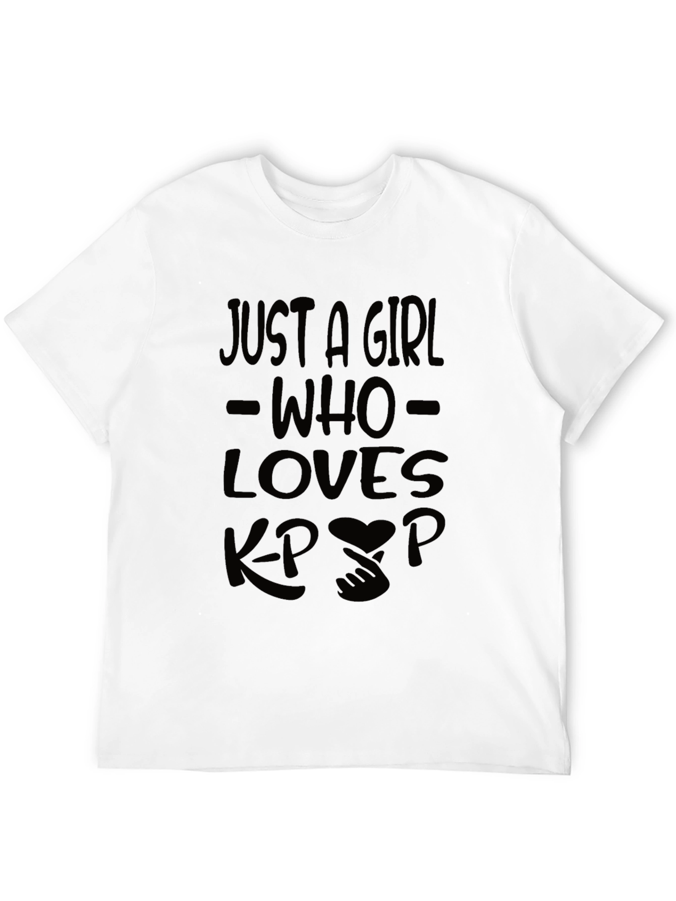 Just A Girl Who Loves Kpop Black T-Shirt