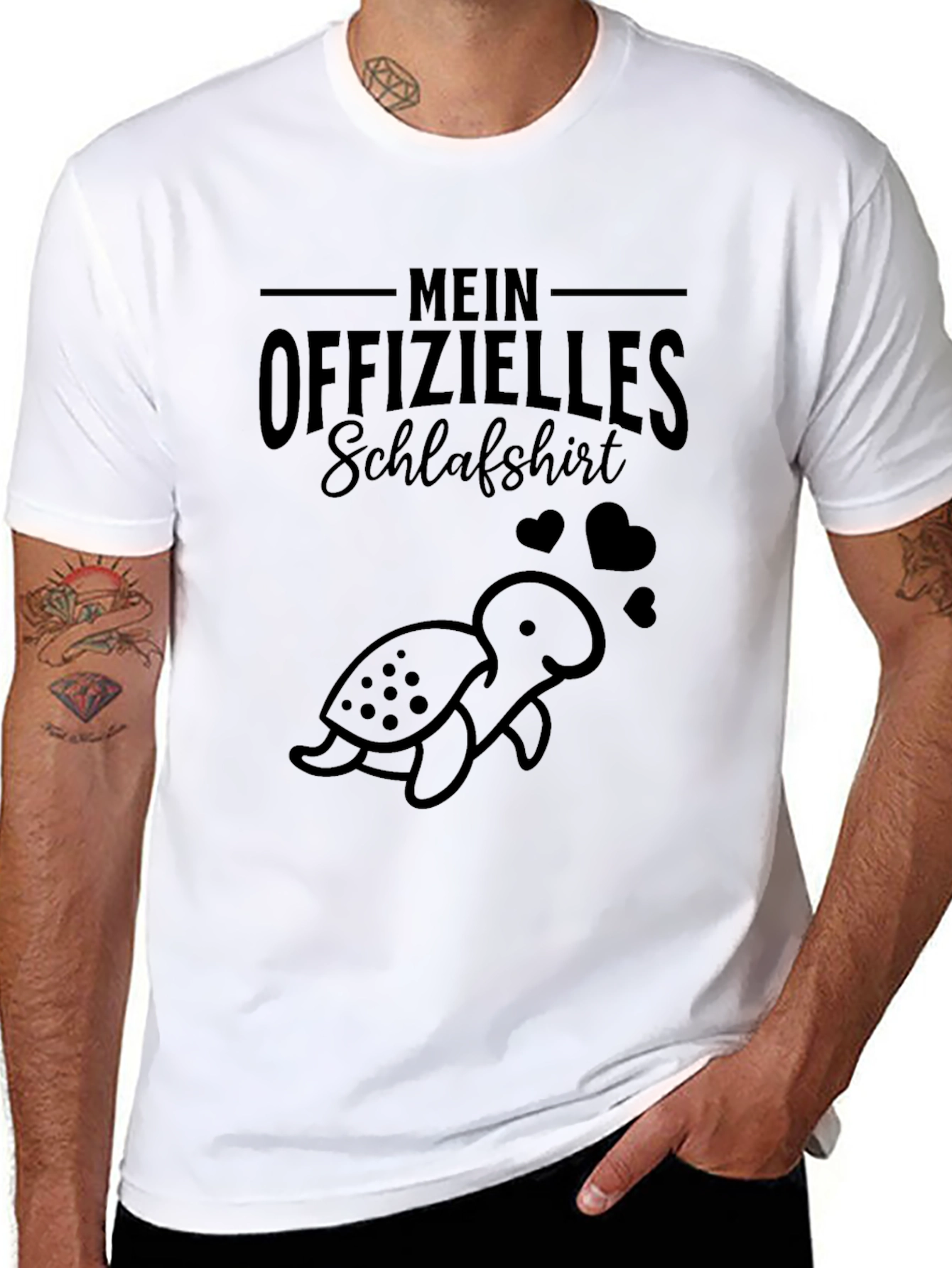 Mens Black Mein Offizielles Schlafshirt Graphic Tee
