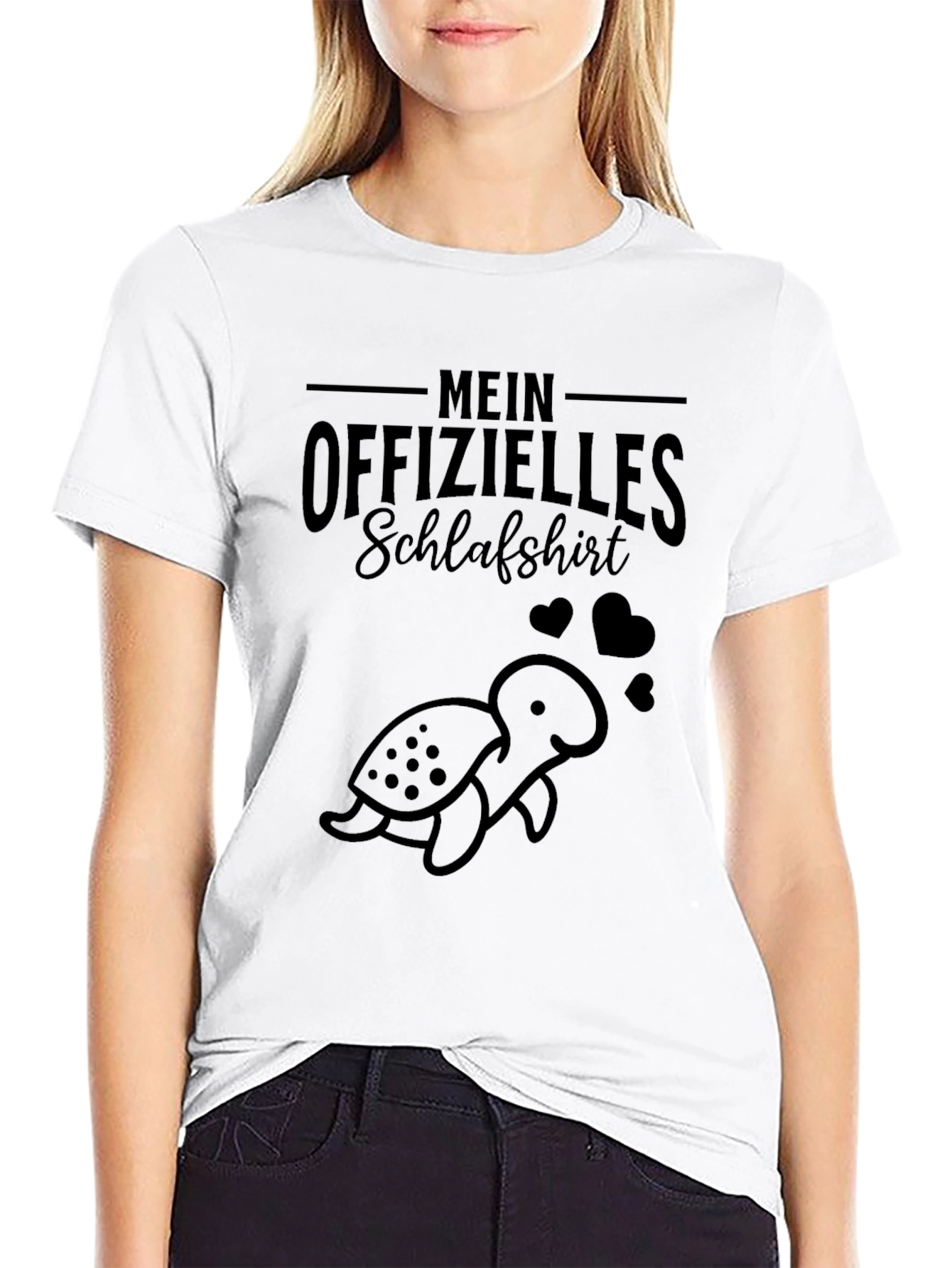 Mens Black Mein Offizielles Schlafshirt Graphic Tee