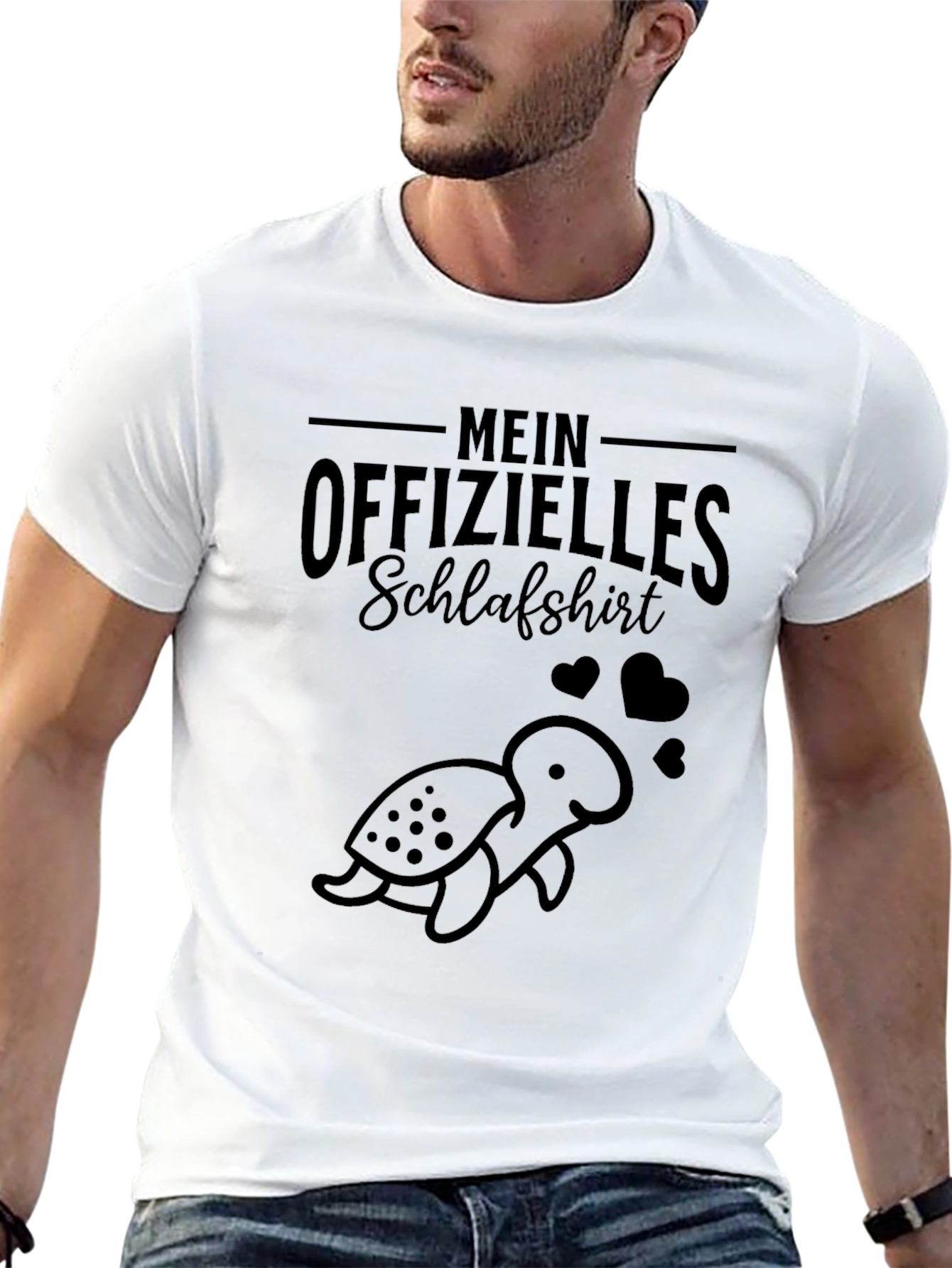 Mens Black Mein Offizielles Schlafshirt Graphic Tee