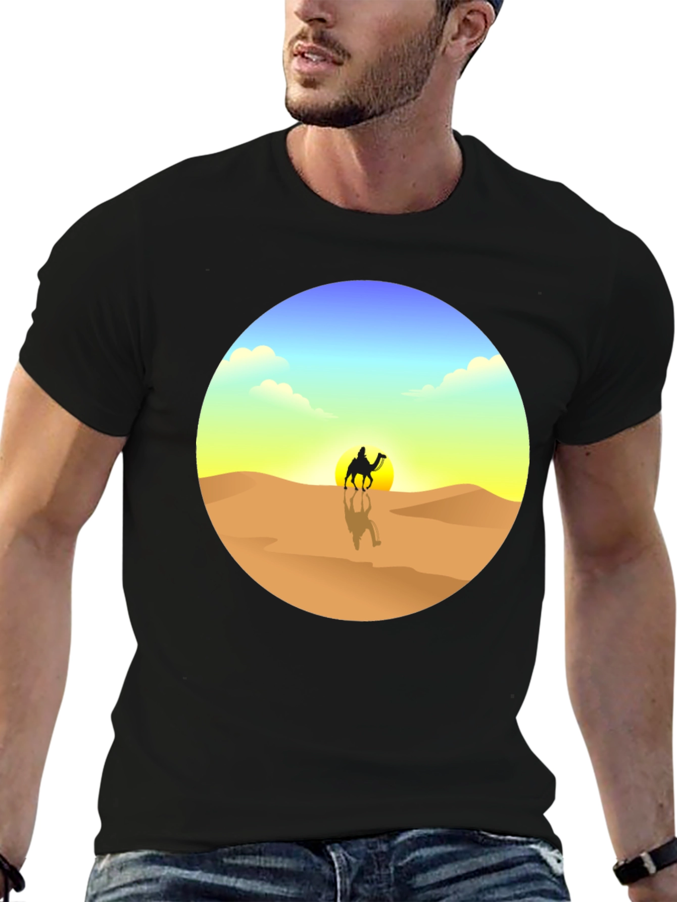 Desert Mirage T-Shirt - Black Graphic Tee