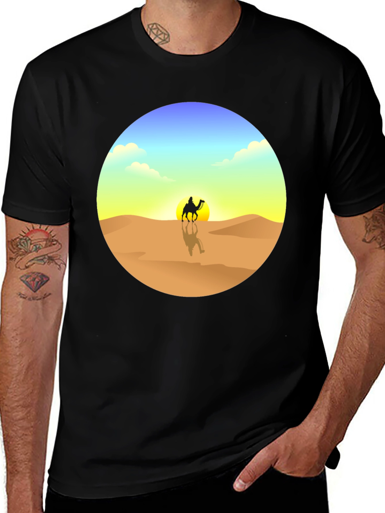 Desert Mirage T-Shirt - Black Graphic Tee