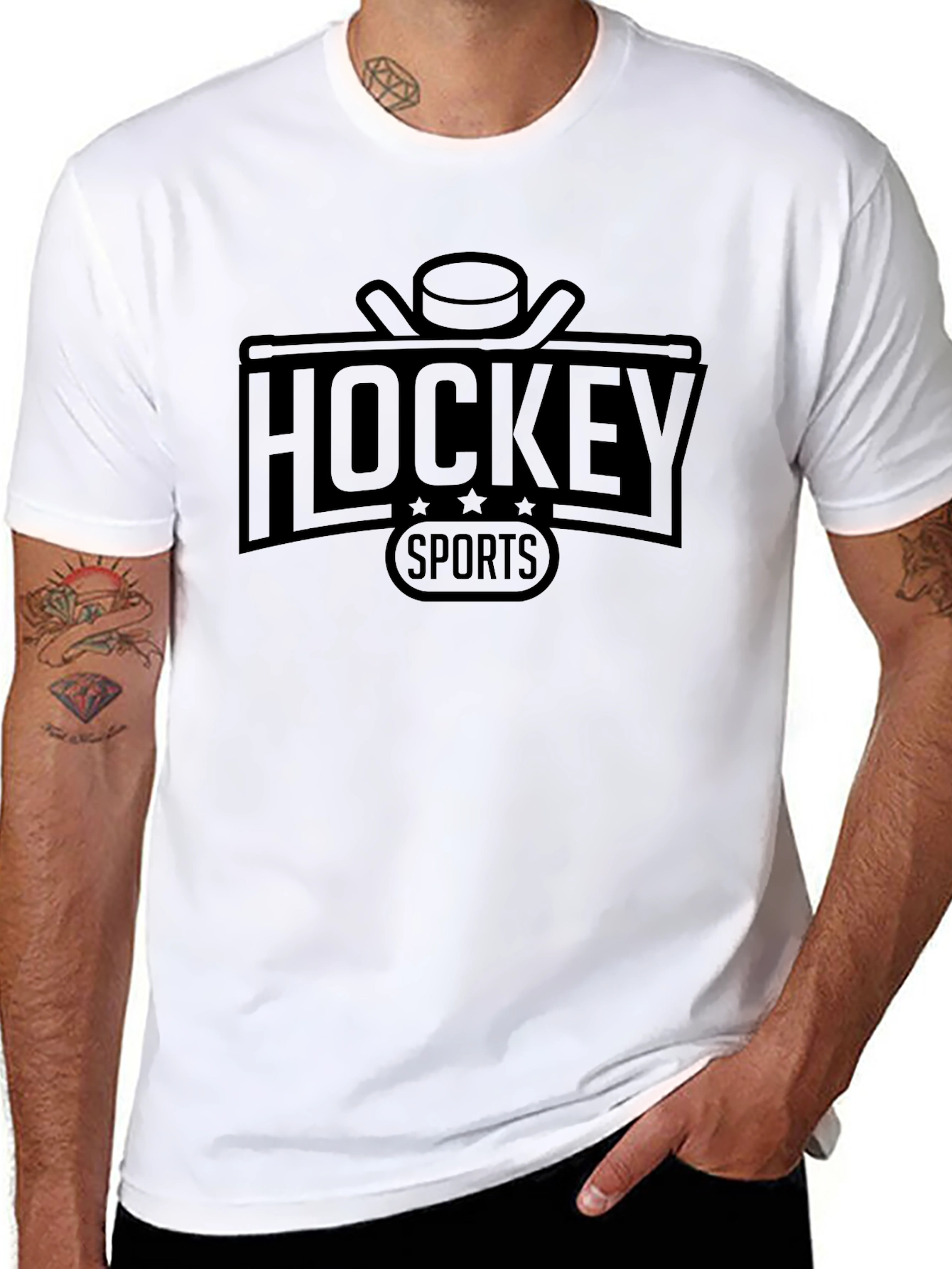 Hockey Sports Graphic Tee - Stylish Black T-Shirt