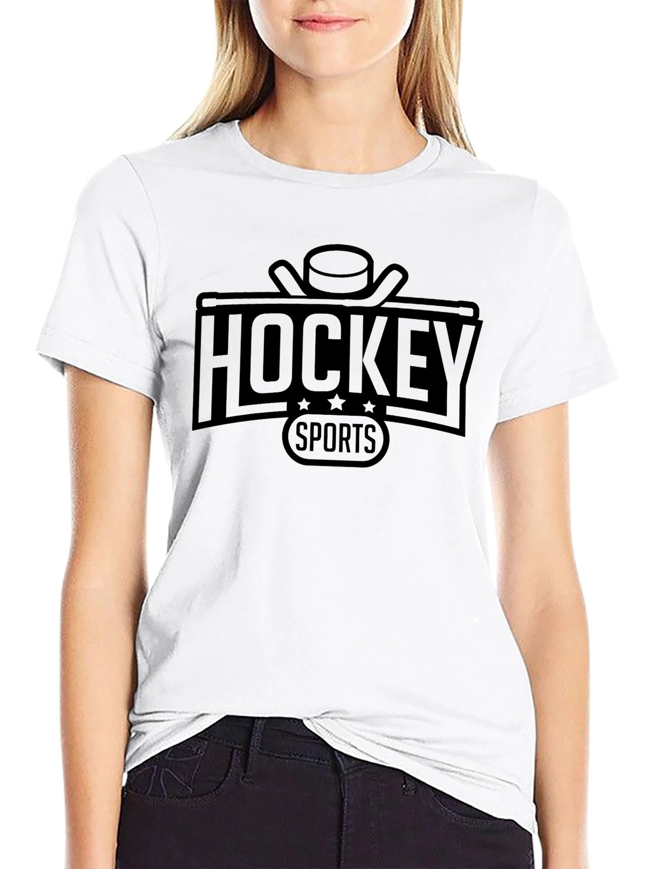 Hockey Sports Graphic Tee - Stylish Black T-Shirt
