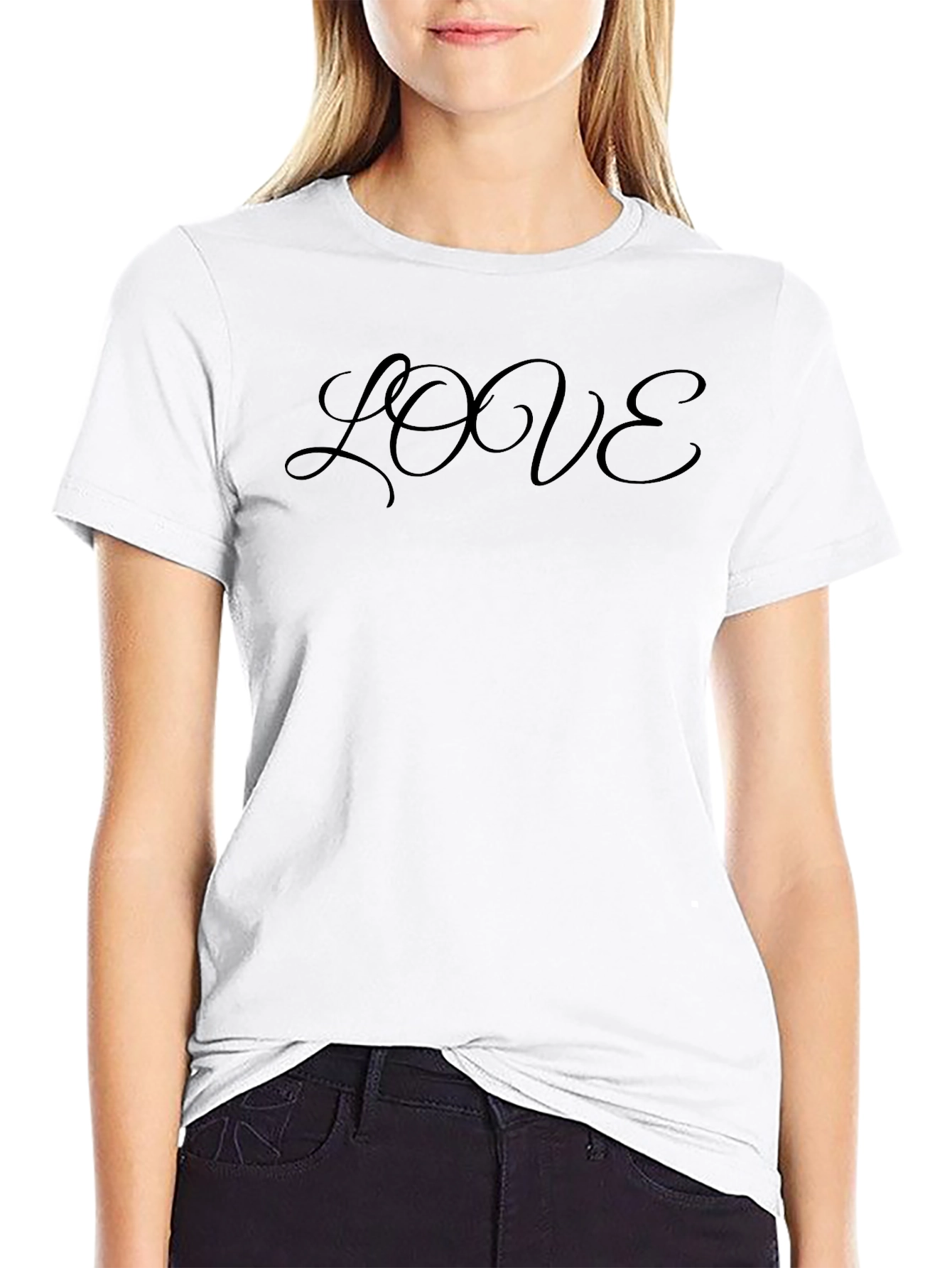 Love Script T-Shirt - Stylish Casual Wear