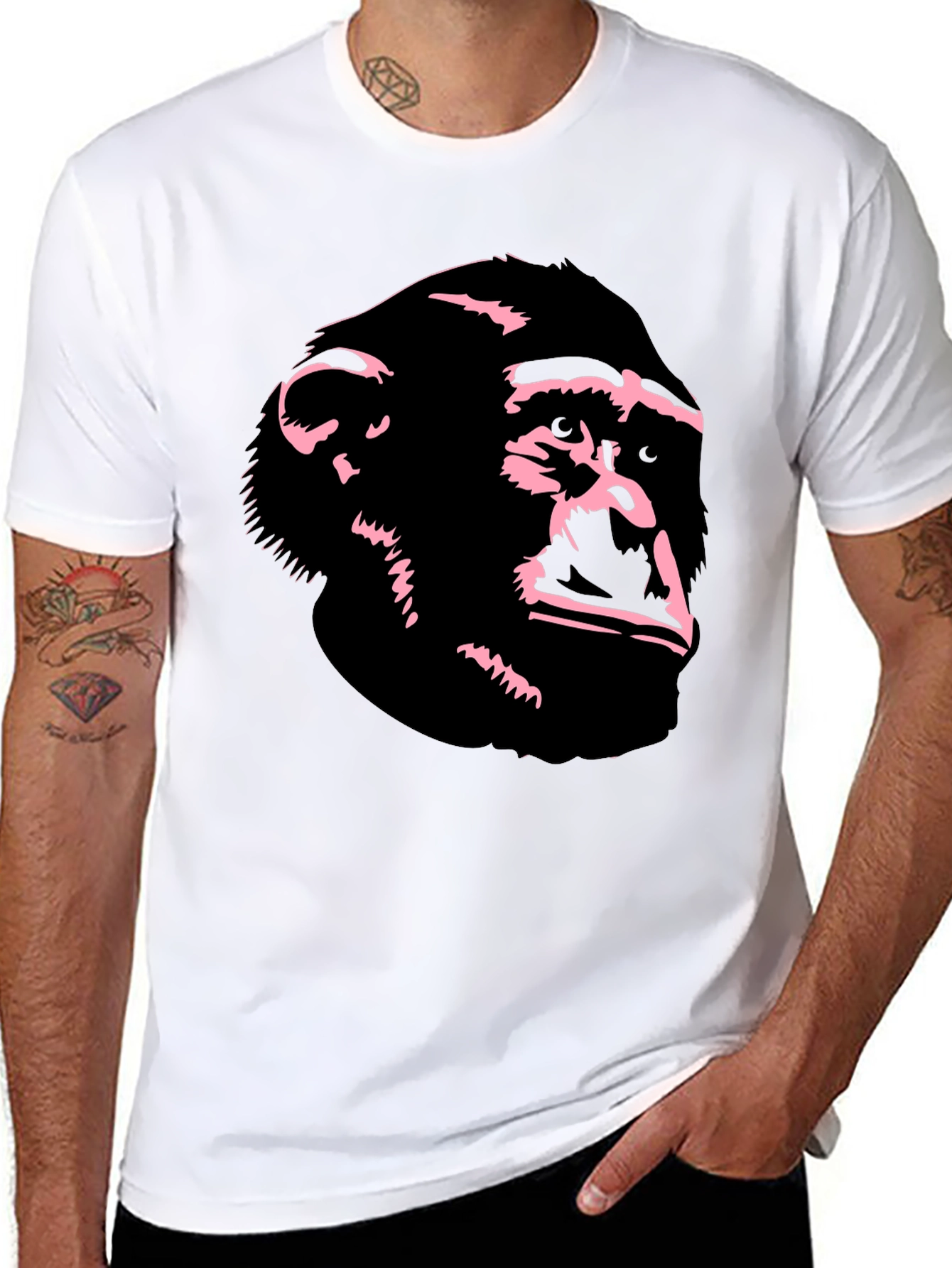 Chimpanzee Graphic T-Shirt - Cool Black Ape Tee