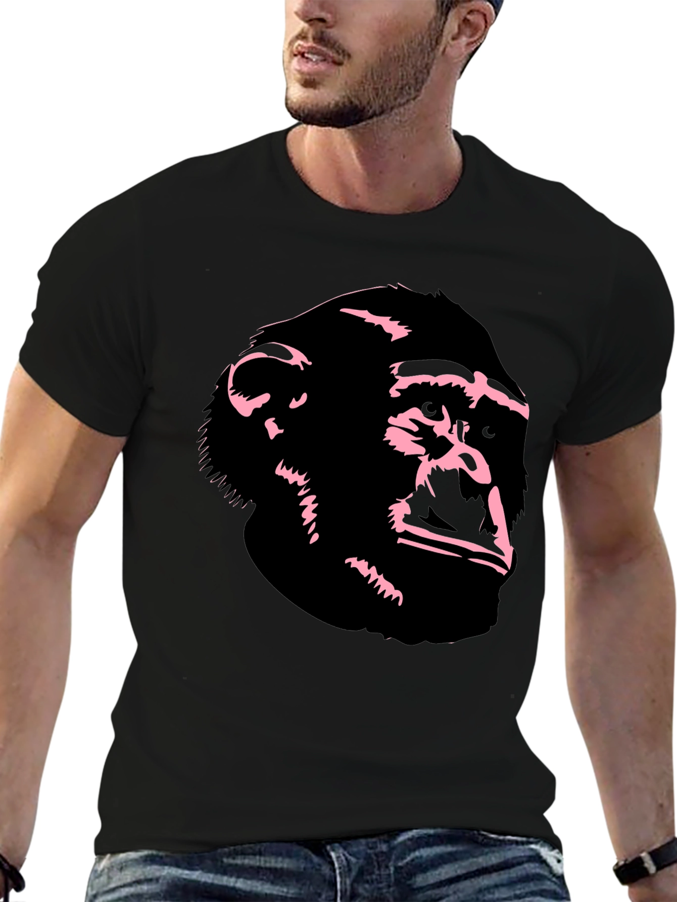 Chimpanzee Graphic T-Shirt - Cool Black Ape Tee